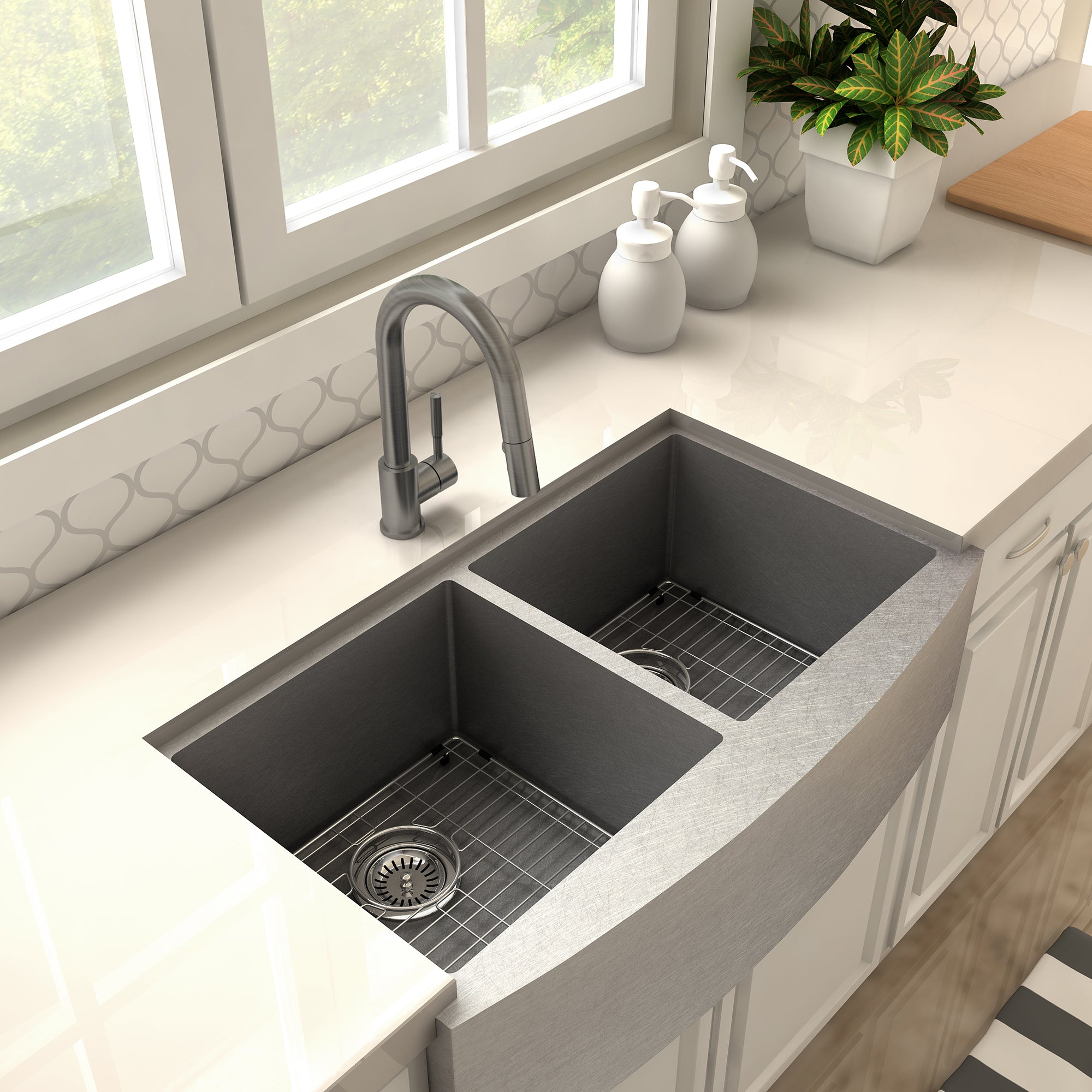 ZLINE Gemini Kitchen Faucet in Gun Metal (GEM-KF-GM)