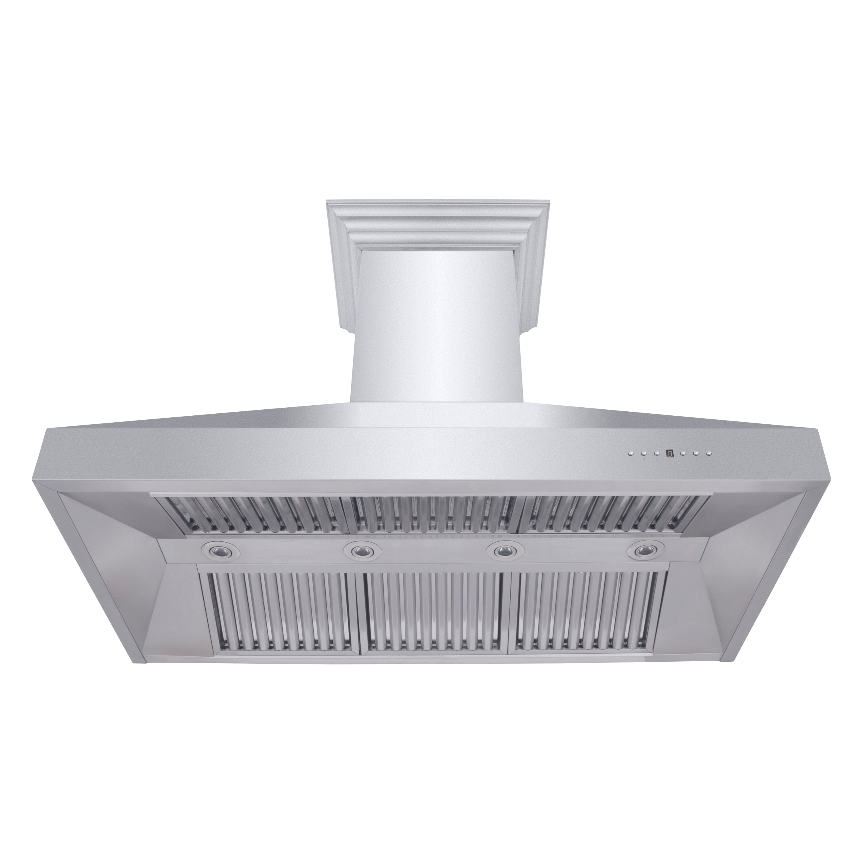 ZLINE 48" Professional Ducted Wall Mount Range Hood in Stainless Steel with Crown Molding (667CRN-48)