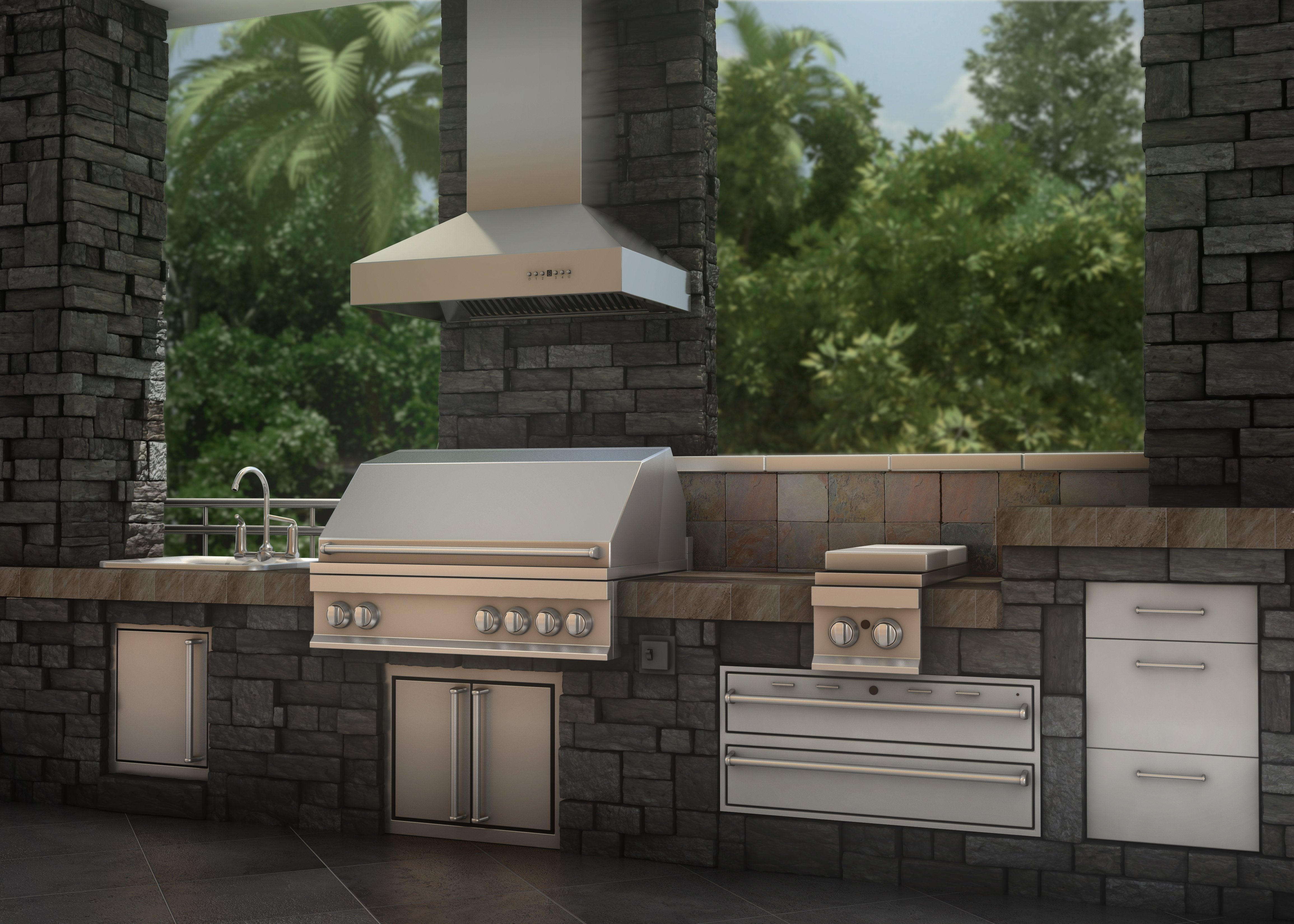 ZLINE 48" Outdoor Ducted Wall Mount Range Hood in Outdoor Approved Stainless Steel (667-304-48)