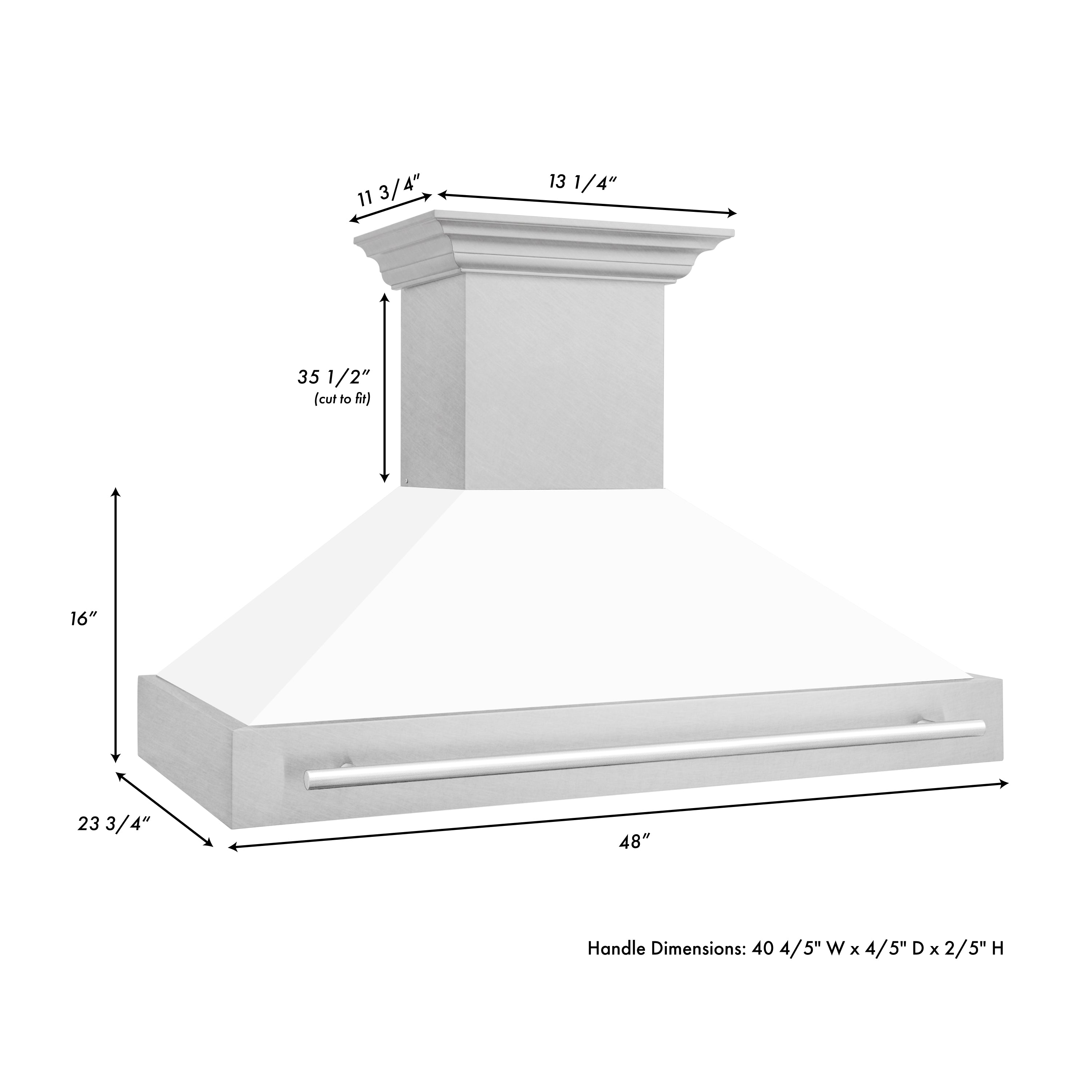 ZLINE 48" Fingerprint Resistant Stainless Steel Range Hood (8654SNX-48)