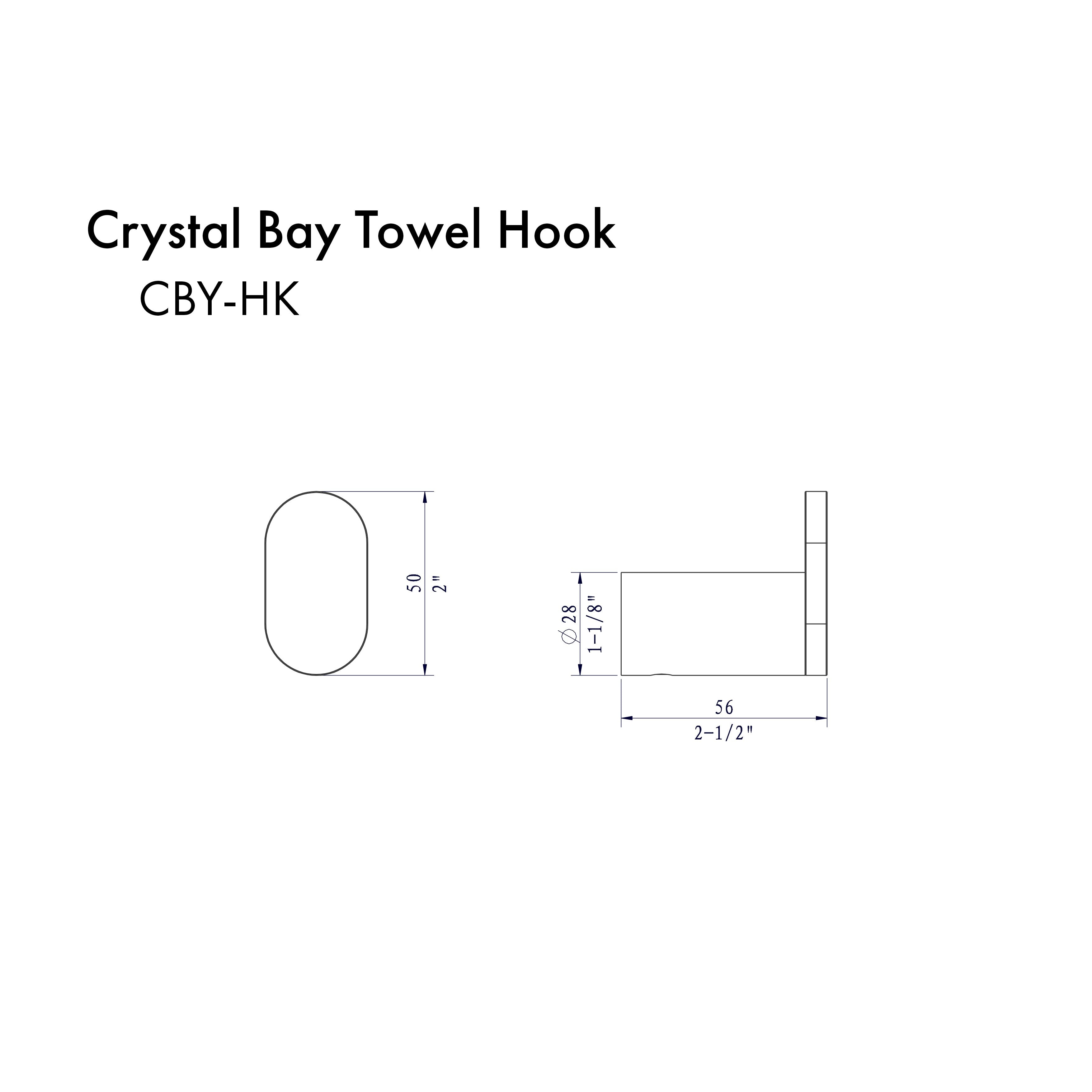 Therangehoodstore.com, ZLINE Crystal Bay Towel Hook With Color Options, CBY-HK-BN,