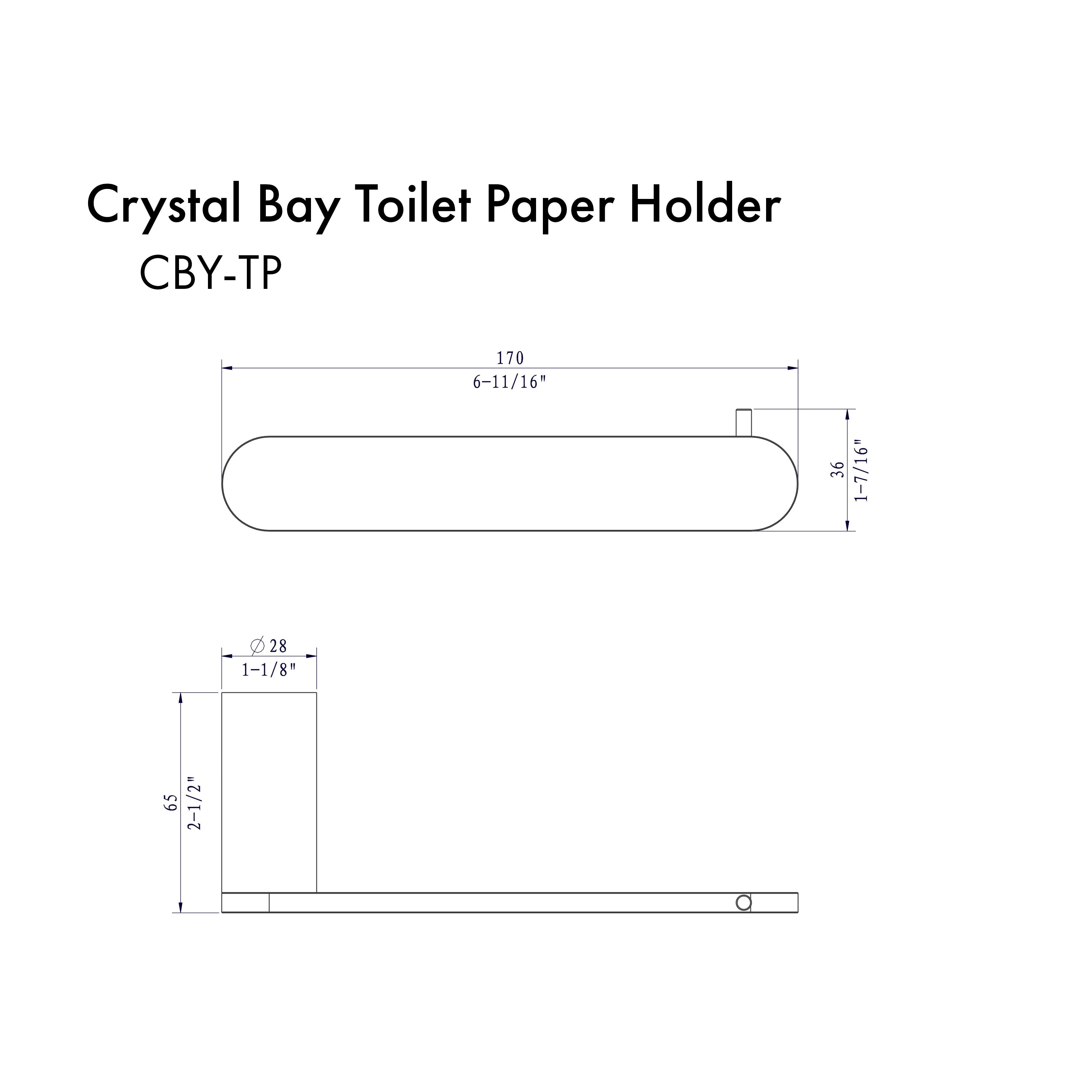 Therangehoodstore.com, ZLINE Crystal Bay Toilet Paper Holder With Color Options, CBY-TP-BN,