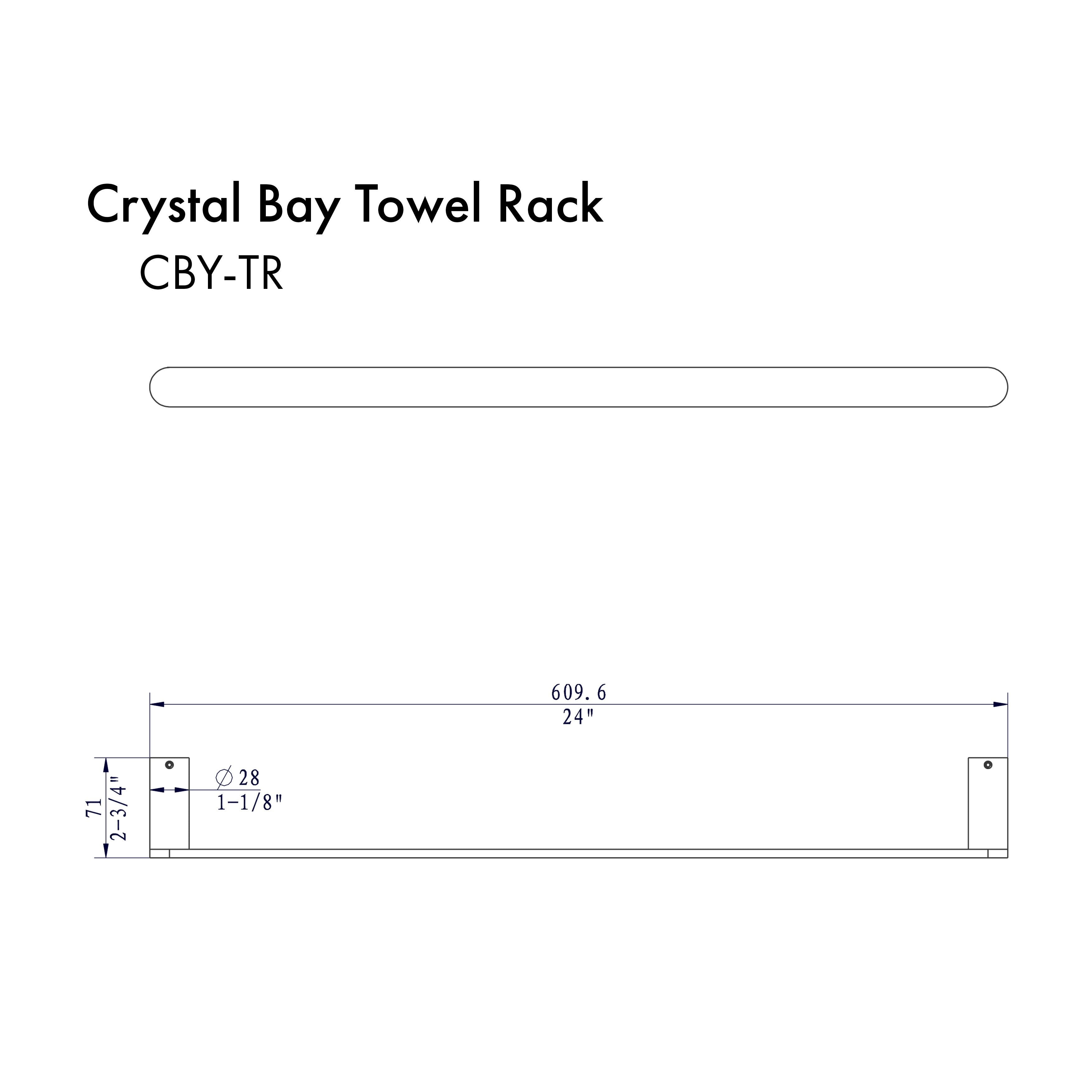 Therangehoodstore.com, ZLINE Crystal Bay Towel Rail with Color Options, CBY-TR-BN,
