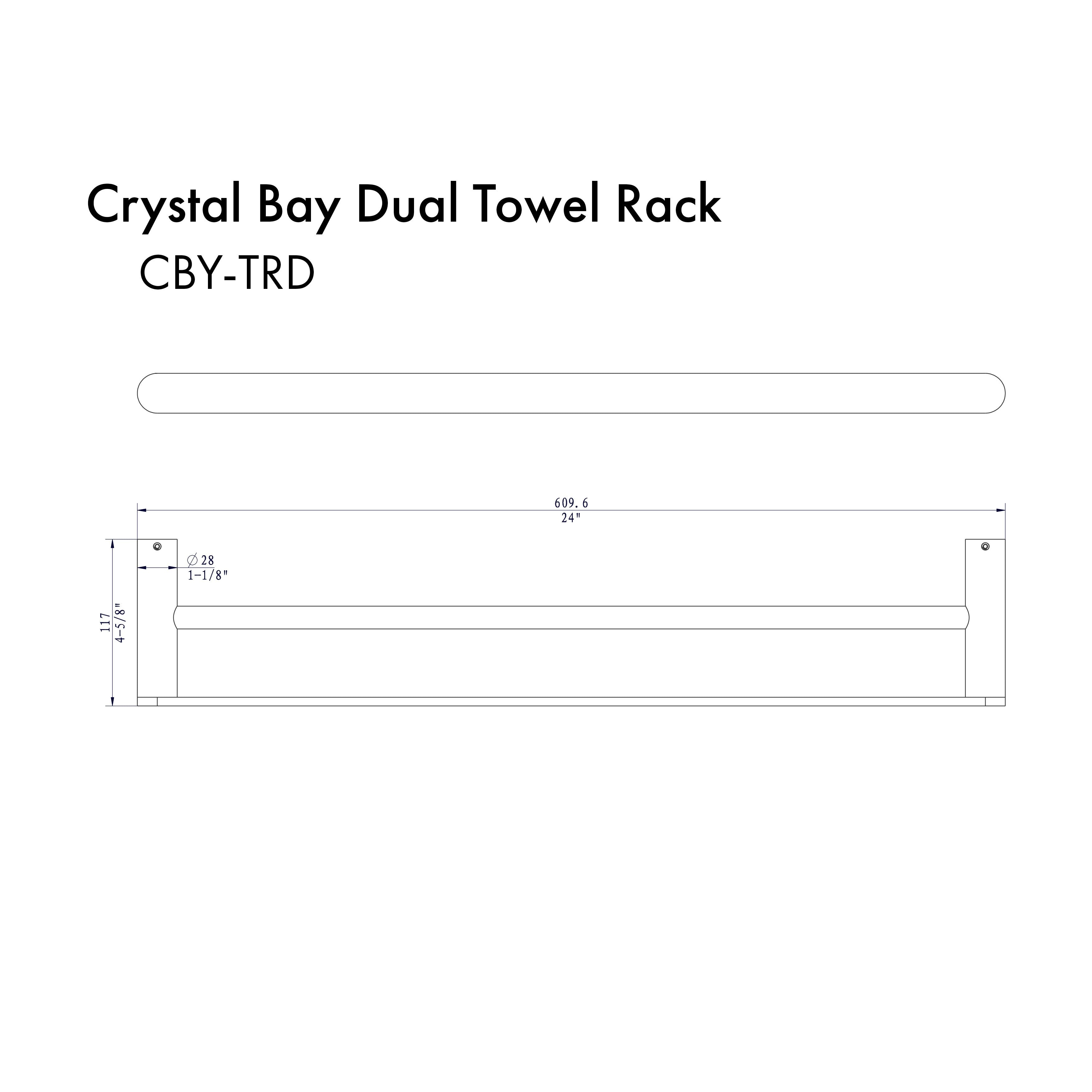Therangehoodstore.com, ZLINE Crystal Bay Double Towel Rail with Color Options, CBY-TRD-BN,