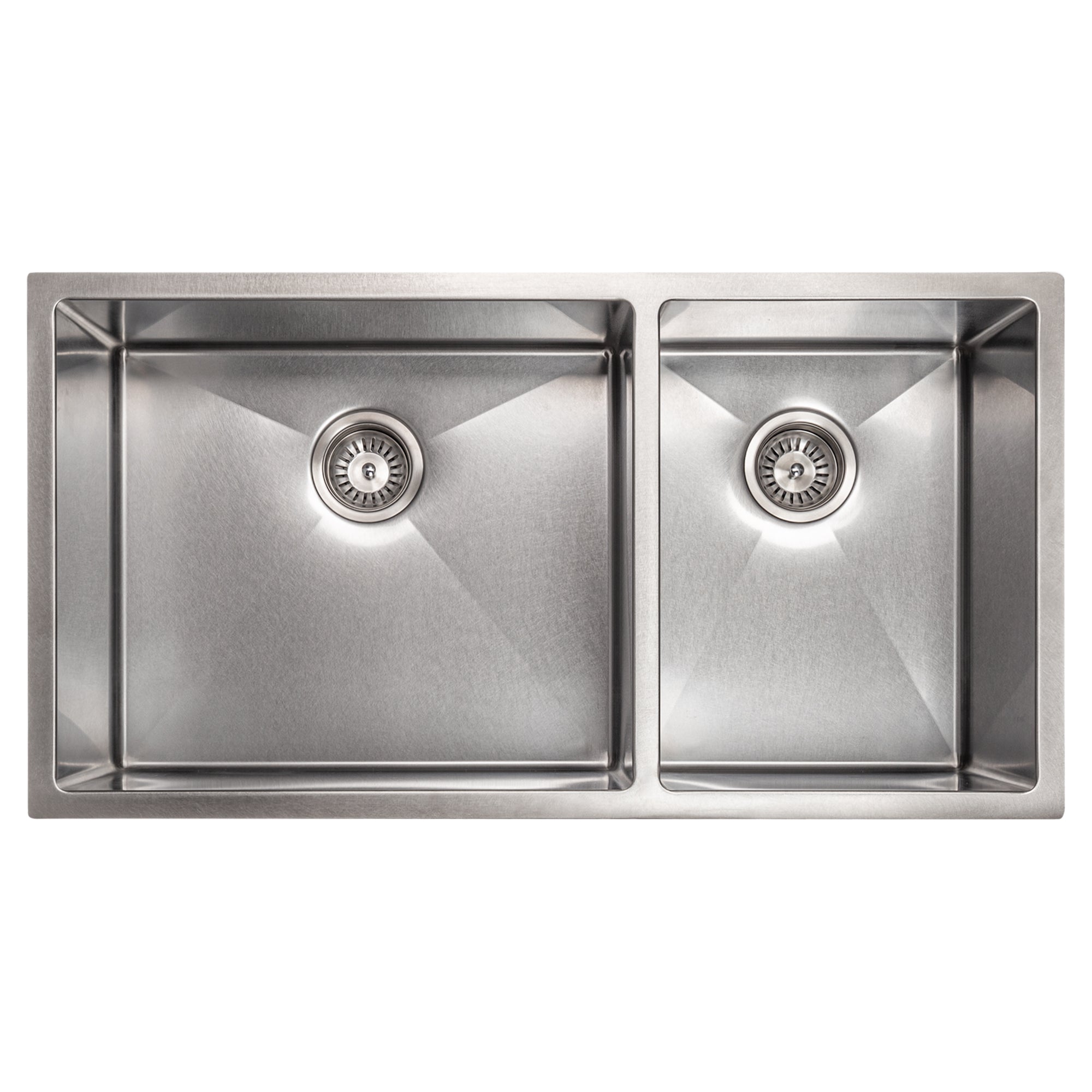 ZLINE 36" Chamonix Undermount Double Bowl Scratch Resistant Stainless Steel Kitchen Sink with Bottom Grid (SR60D-36S)