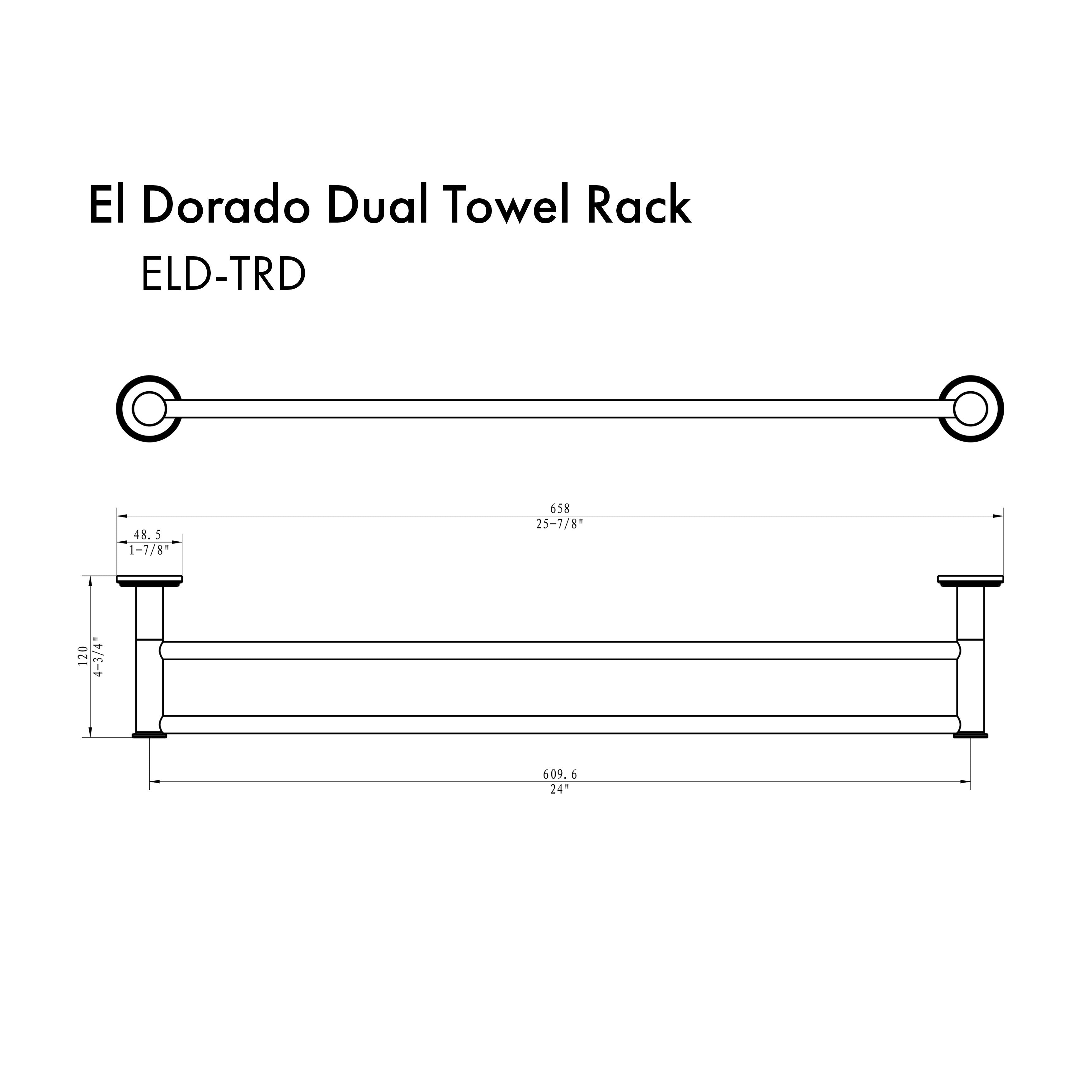 Therangehoodstore.com, ZLINE El Dorado Double Towel Rail with color options (ELD-TRD), ELD-TRD-BN,