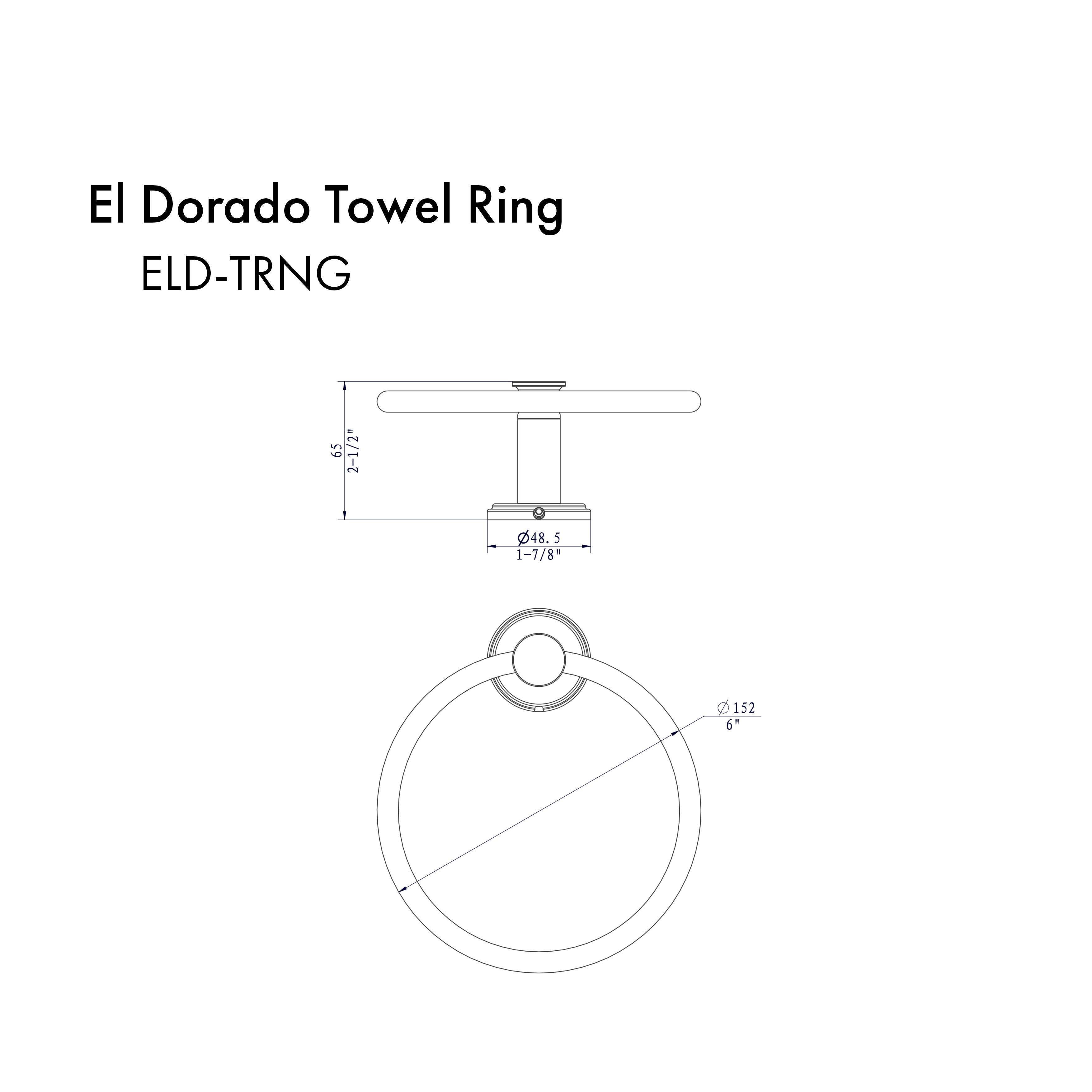 Therangehoodstore.com, ZLINE El Dorado Towel Ring with color options (ELD-TRNG), ELD-TRNG-BN,