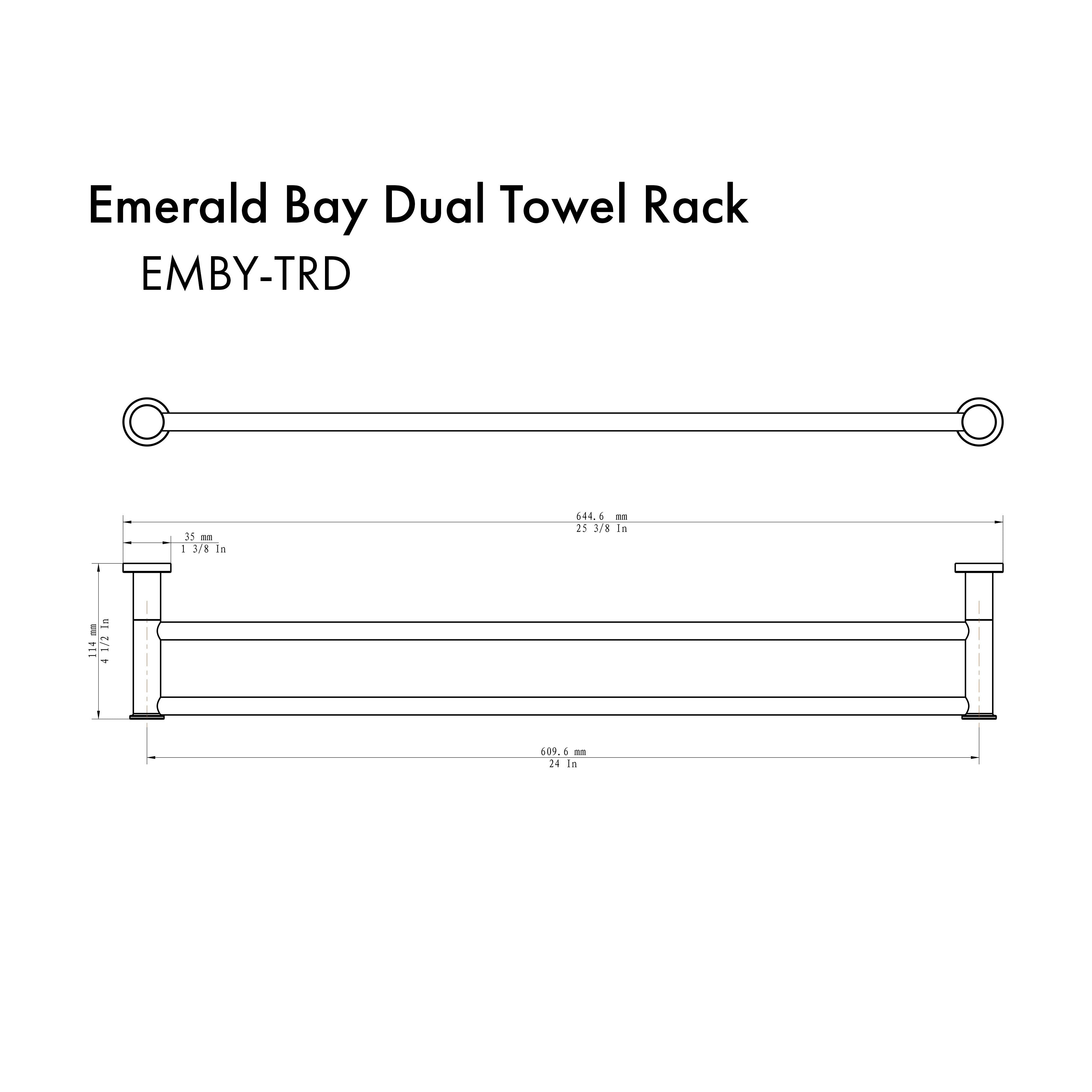 Therangehoodstore.com, ZLINE Emerald Bay Double Towel Rail with color options (EMBY-TRD), EMBY-TRD-BN,