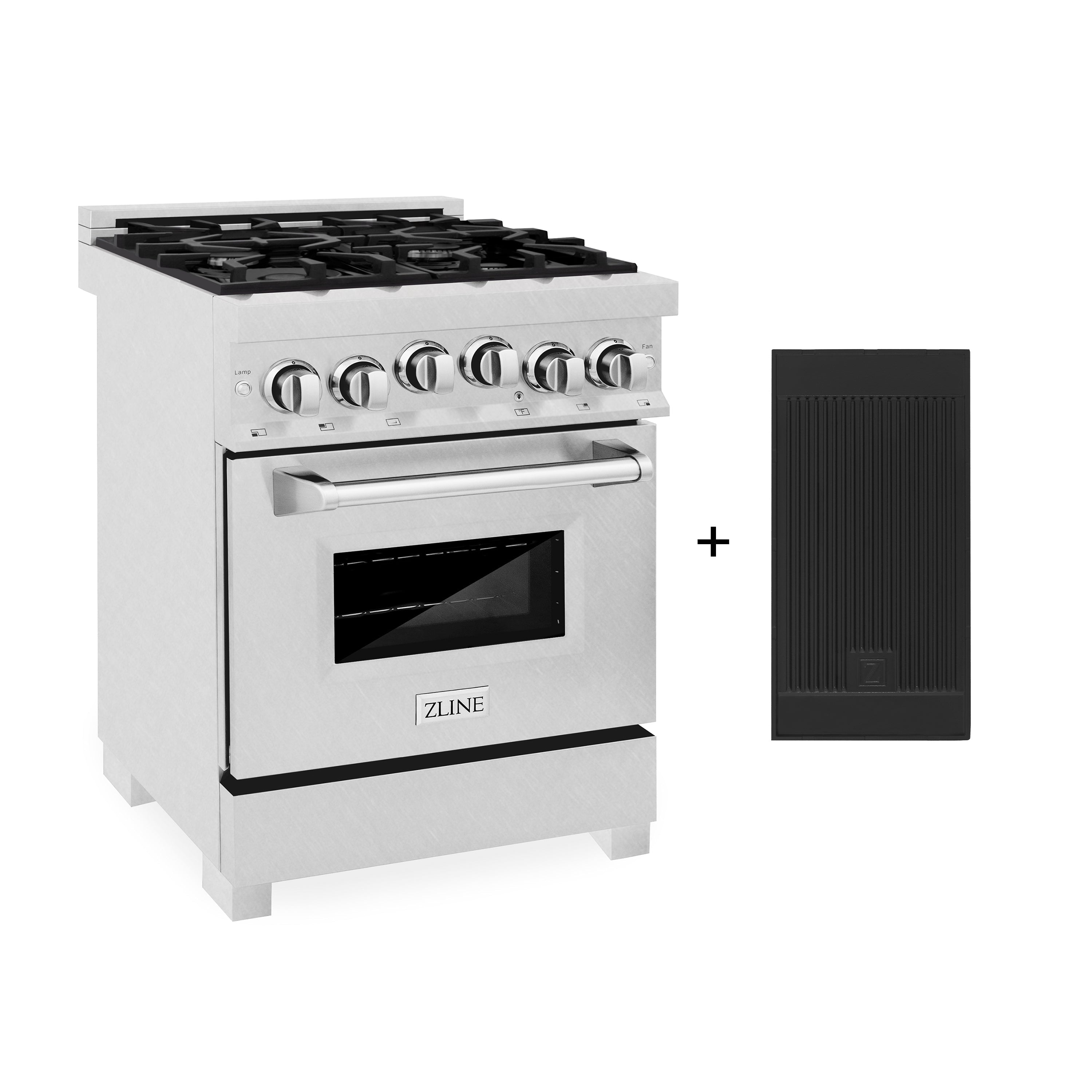 ZLINE 24" 2.8 cu. ft. Gas Oven and Gas Cooktop Range with Griddle in Fingerprint Resistant Stainless Steel (RGS-SN-GR-24)