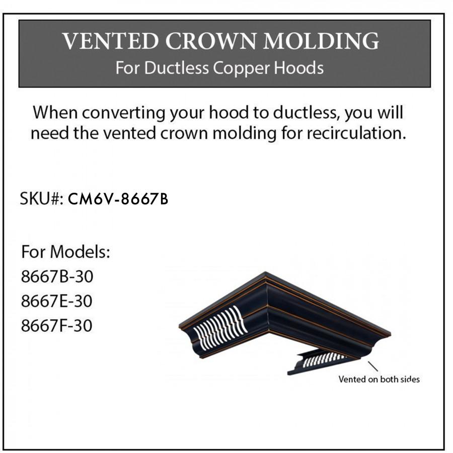 ZLINE Vented Crown Molding Profile 6 for Wall Mount Range Hood (CM6V-8667B)