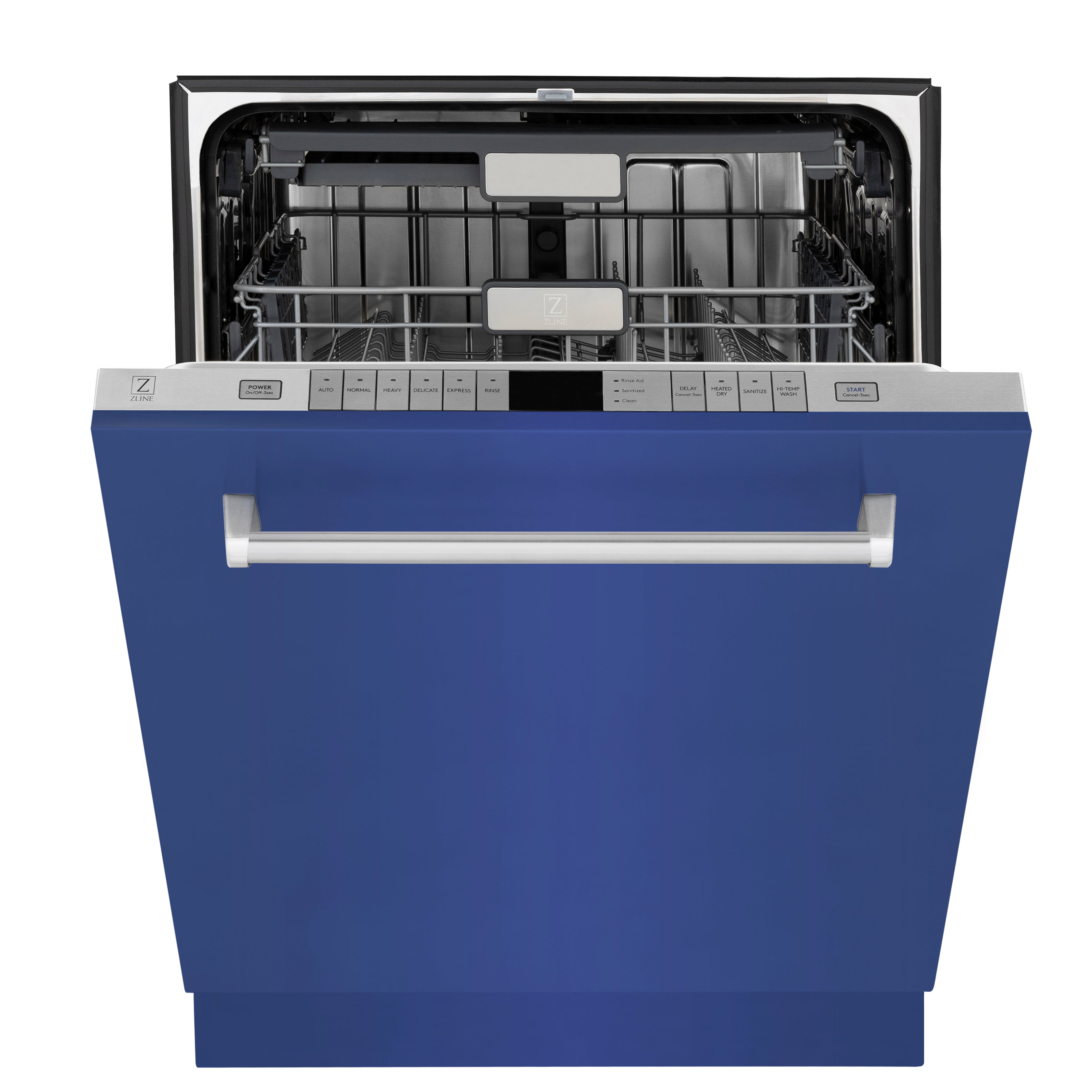 ZLINE 24" Monument Series 3rd Rack Top Touch Control Dishwasher in Blue Matte with Stainless Steel Tub, 45dBa