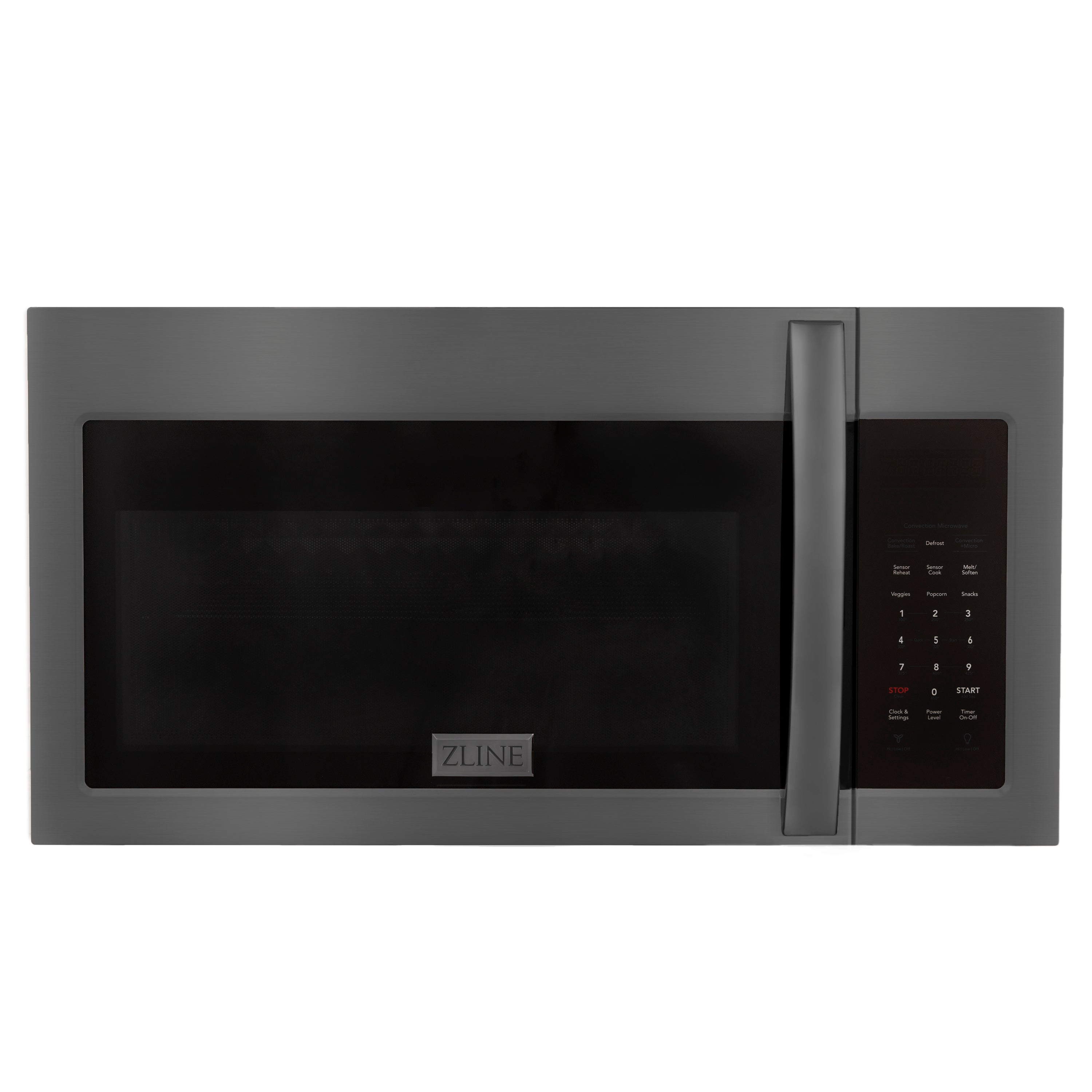 ZLINE 30" 1.5 cu. ft. Over the Range Microwave in Black Stainless Steel with Modern Handle and Set of 2 Charcoal Filters (MMWO-OTRCF-30-BS)