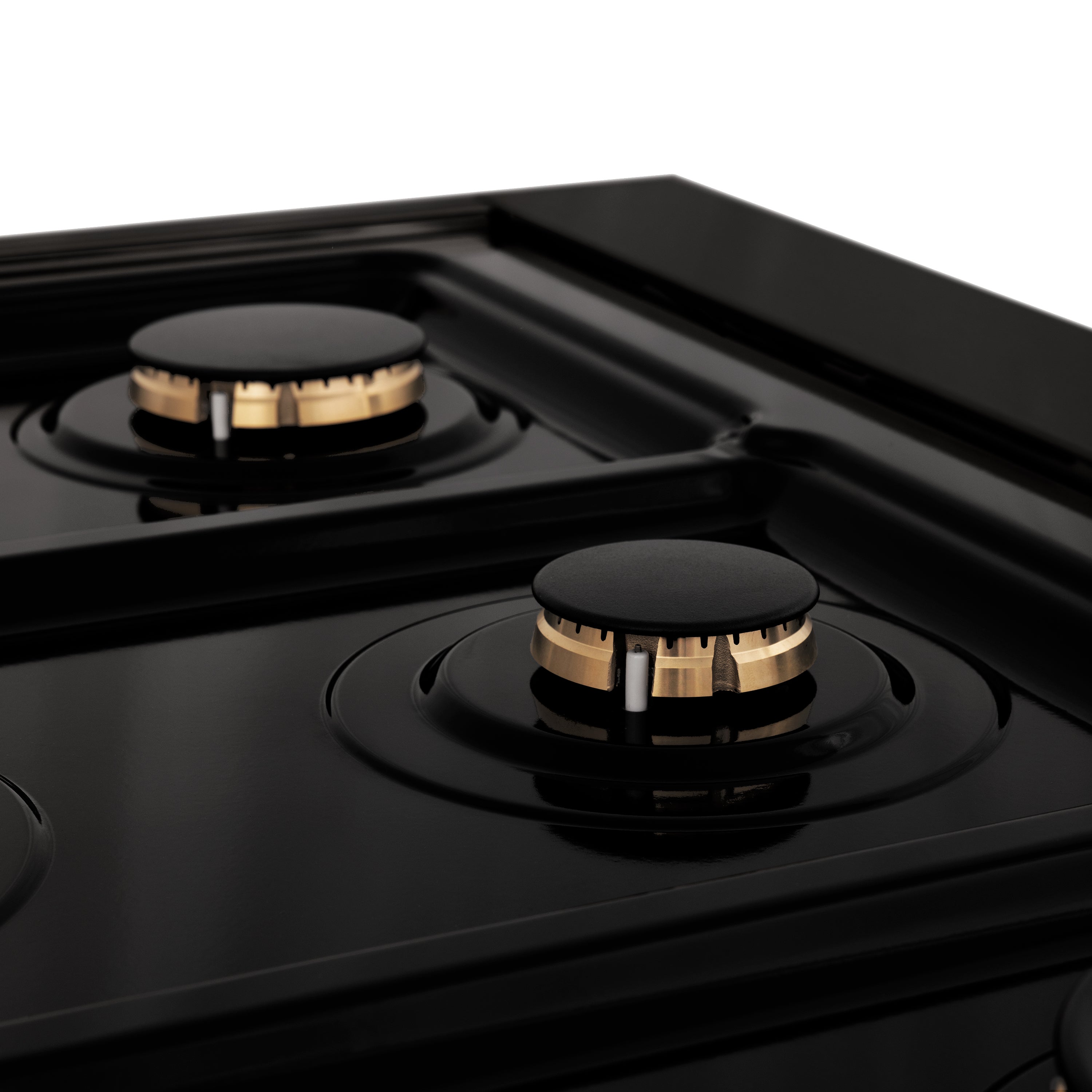 ZLINE 48" Porcelain Gas Stovetop in Black Stainless Steel with 7 Gas Brass Burners and Griddle (RTB-48)