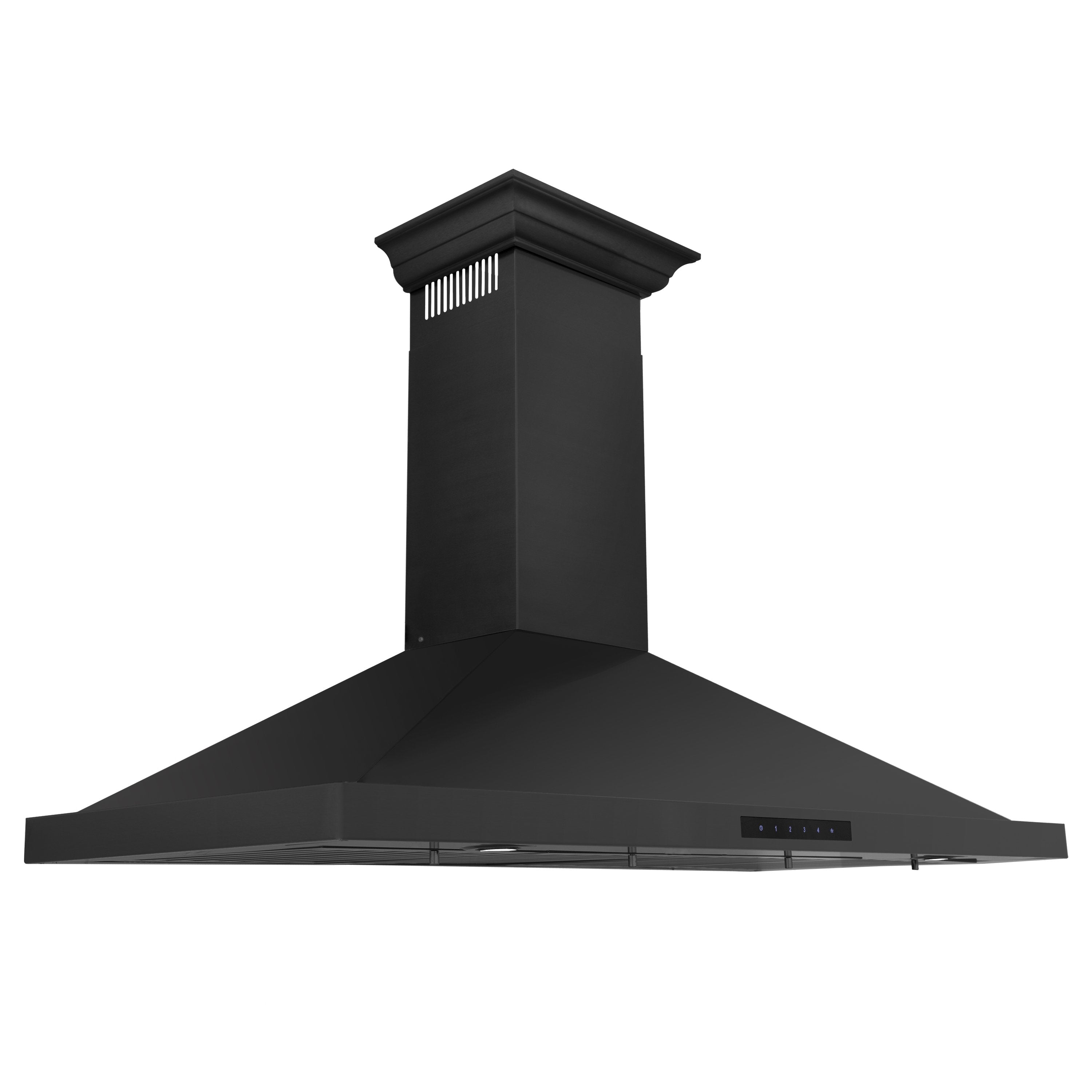 ZLINE 48" Convertible Vent Wall Mount Range Hood in Black Stainless Steel with Crown Molding (BSKBNCRN-48)