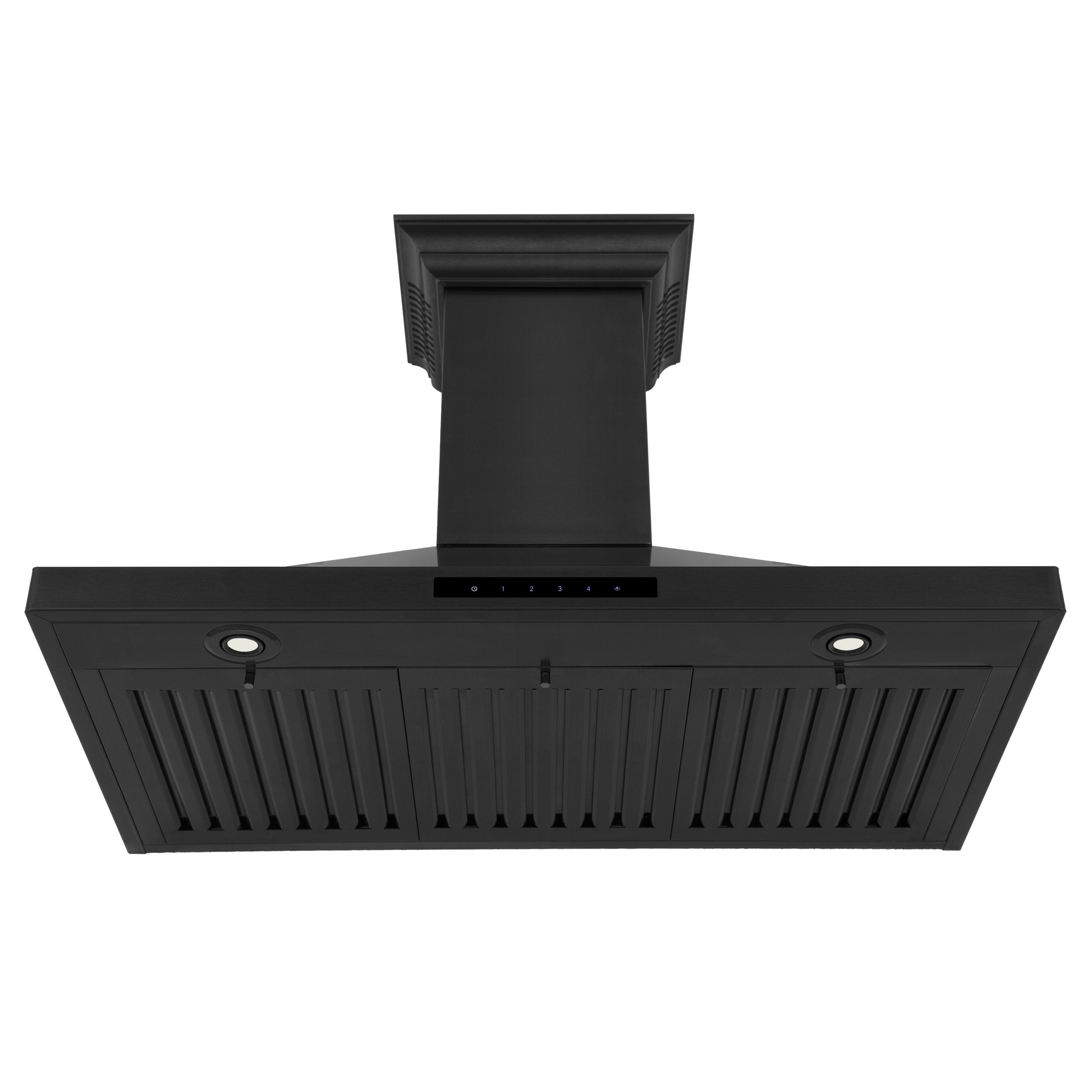 48" ZLINE CrownSound‚ Ducted Vent Wall Mount Range Hood in Black Stainless Steel with Built-in Bluetooth Speakers (BSKBNCRN-BT-48)
