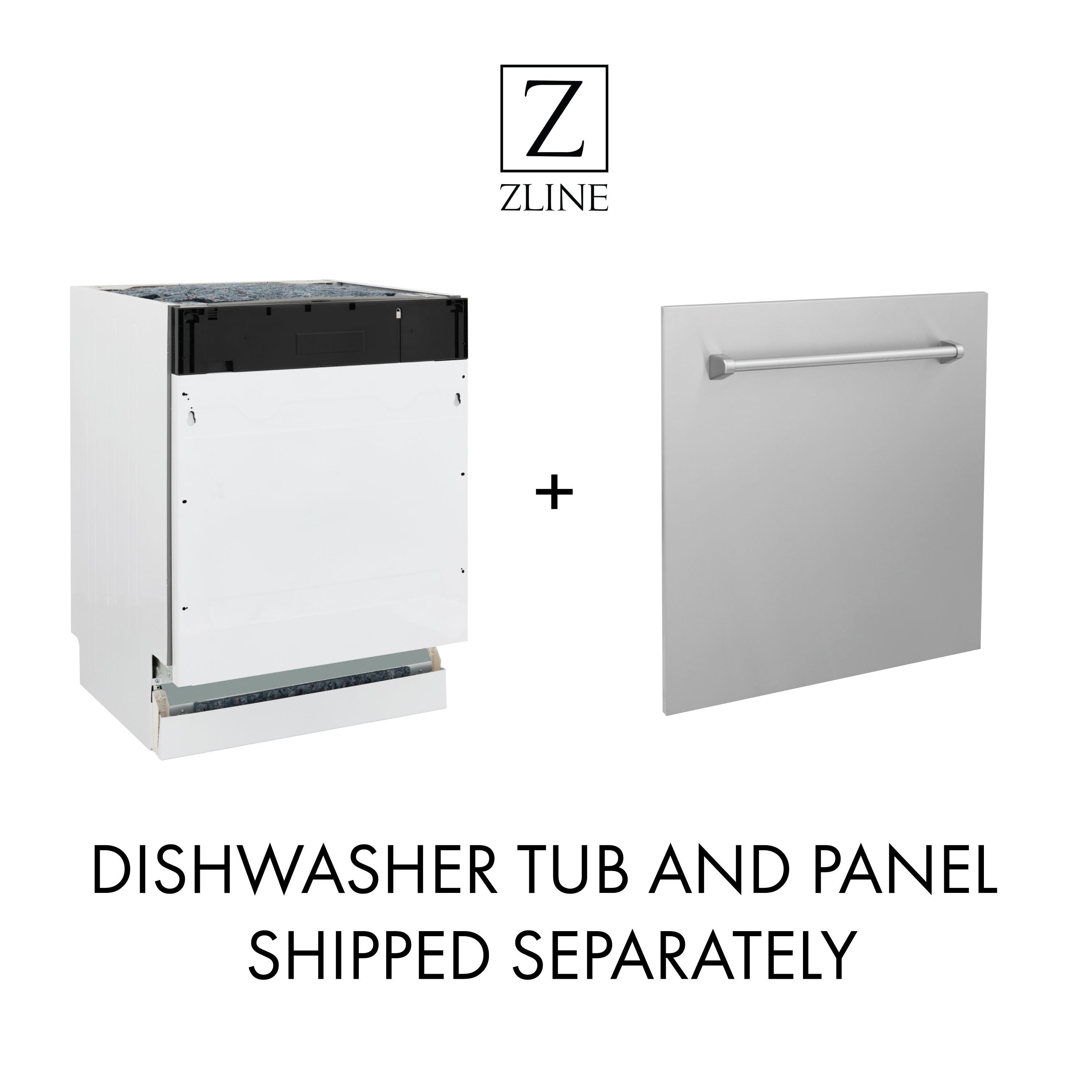 ZLINE 24" Tallac Series 3rd Rack Tall Tub Dishwasher in Custom Panel Ready with Stainless Steel Tub, 51dBa
