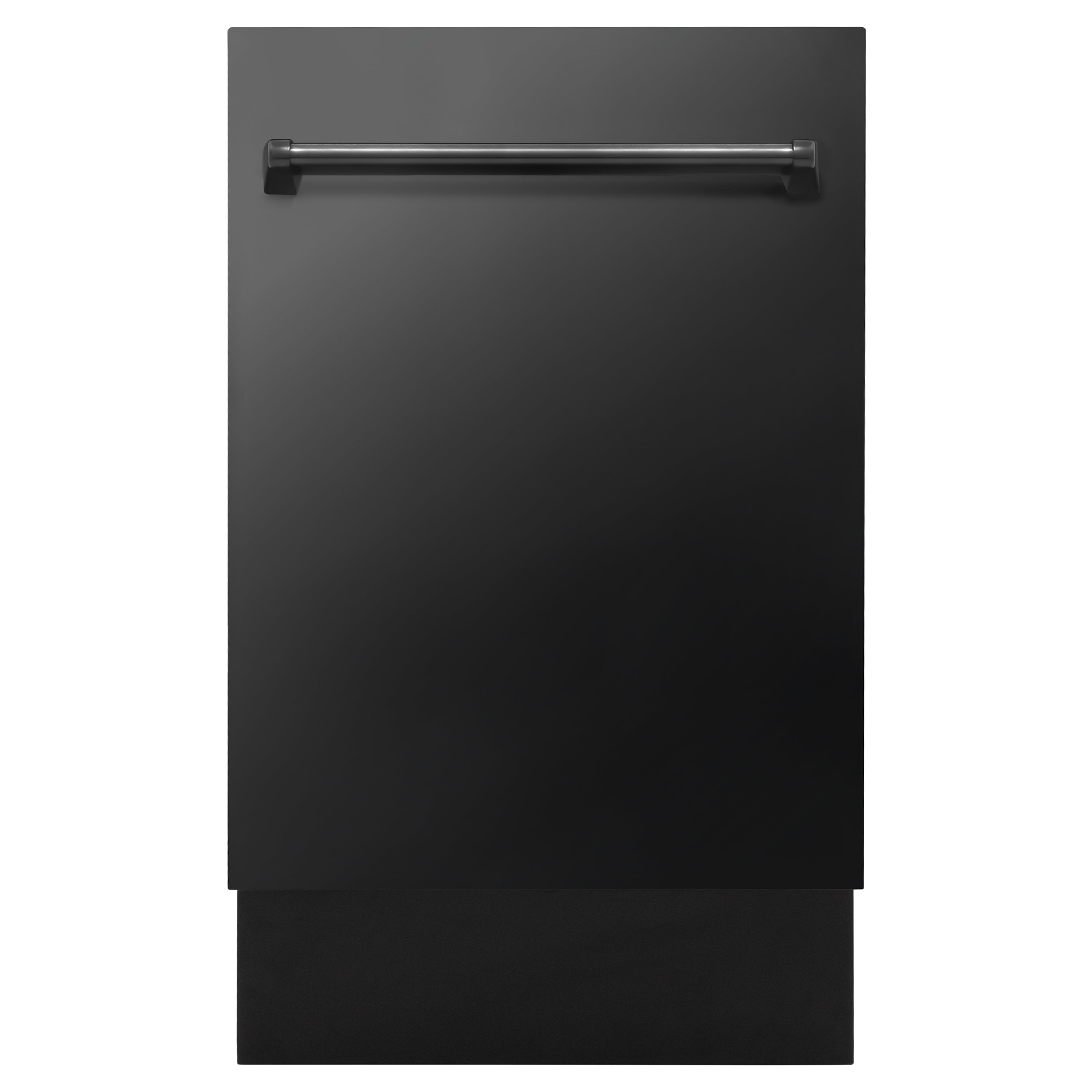 ZLINE 18" Tallac Series 3rd Rack Top Control Built-In Dishwasher in Black Stainless Steel with Stainless Steel Tub, 51dBa (DWV-BS-18)