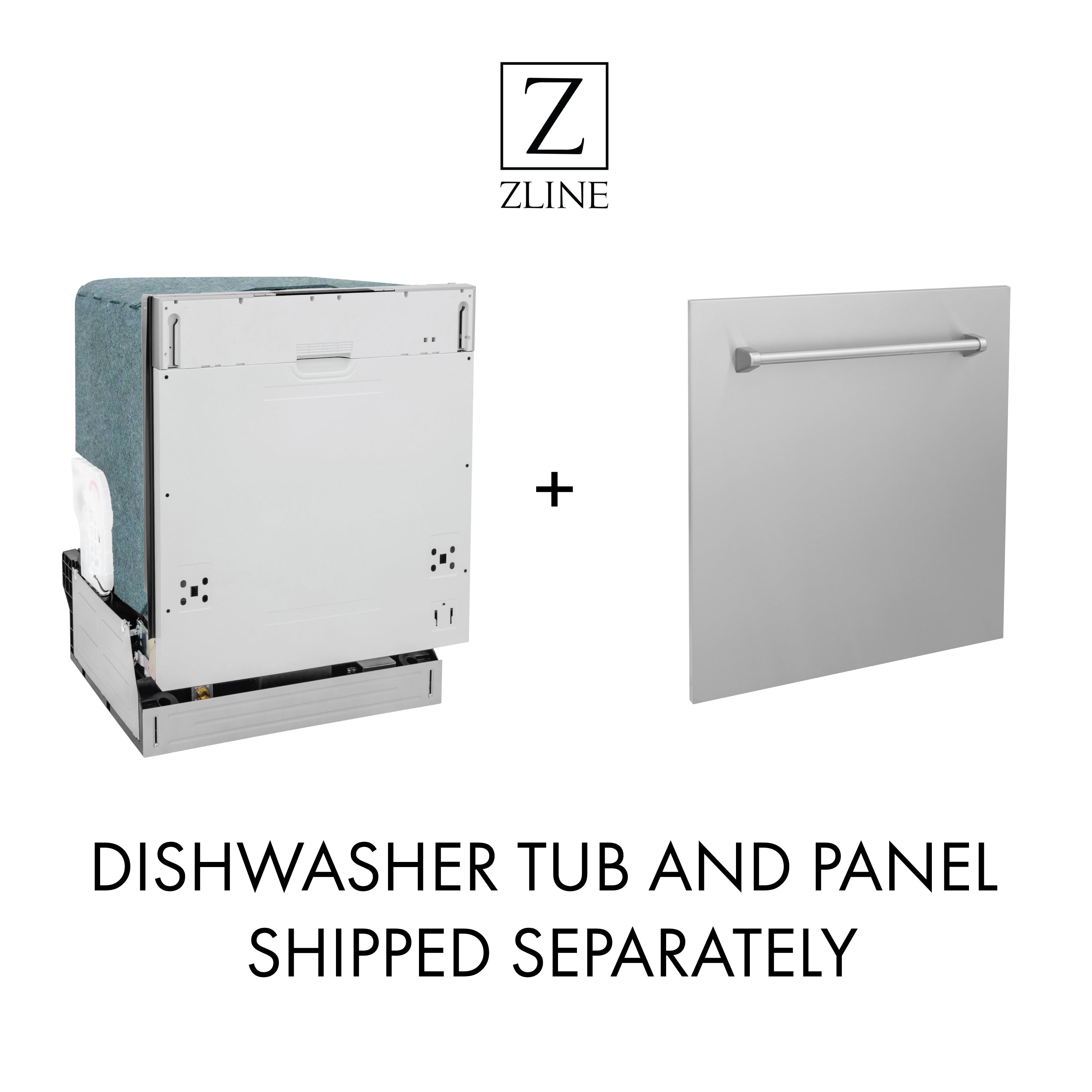 ZLINE 24 in. Panel Ready Top Control Built-In Dishwasher with Stainless Steel Tub, 52dBa