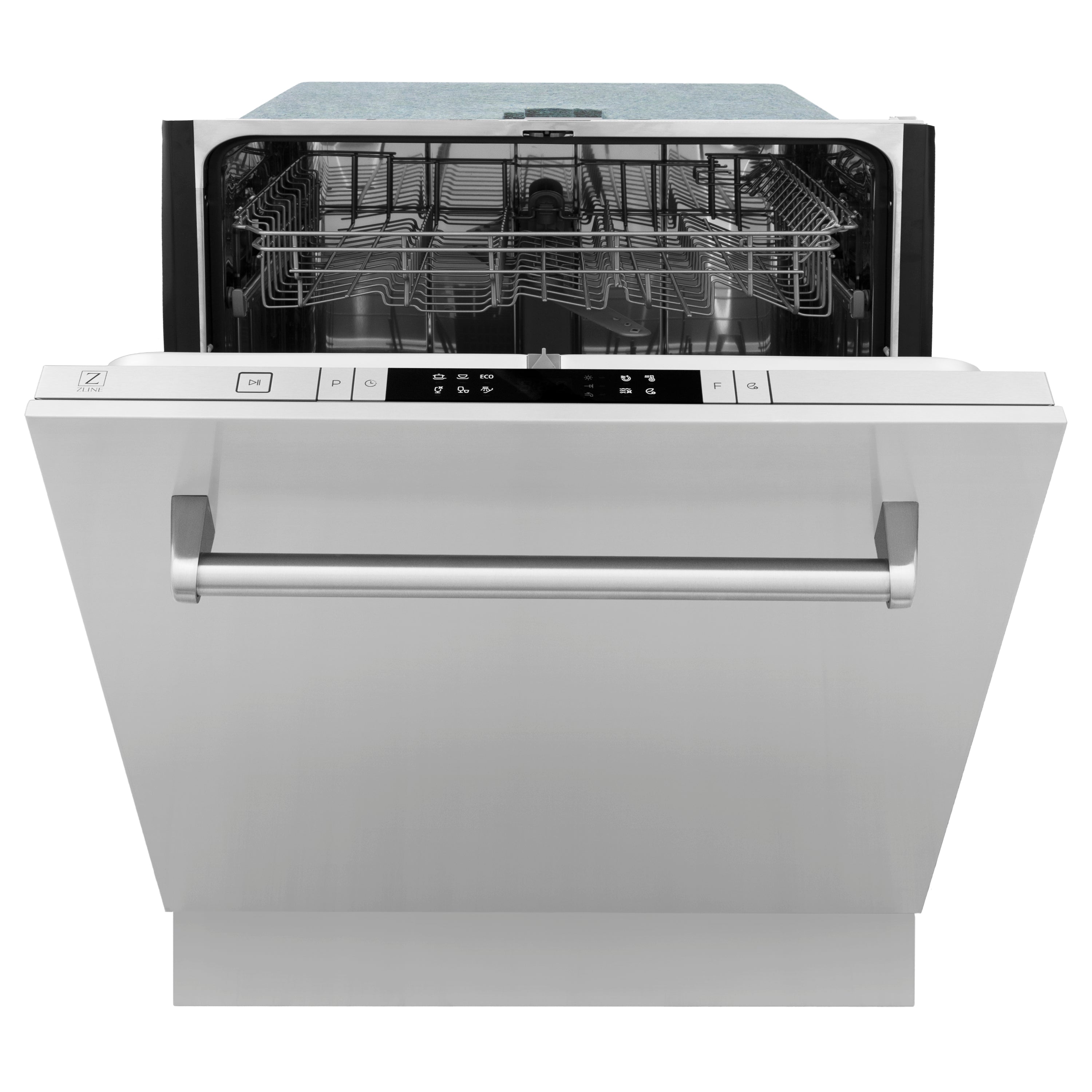 ZLINE 24 in. Stainless Steel Top Control Dishwasher with Stainless Steel Tub and Traditional Style Handle, 52dBa (DW-304-H-24)