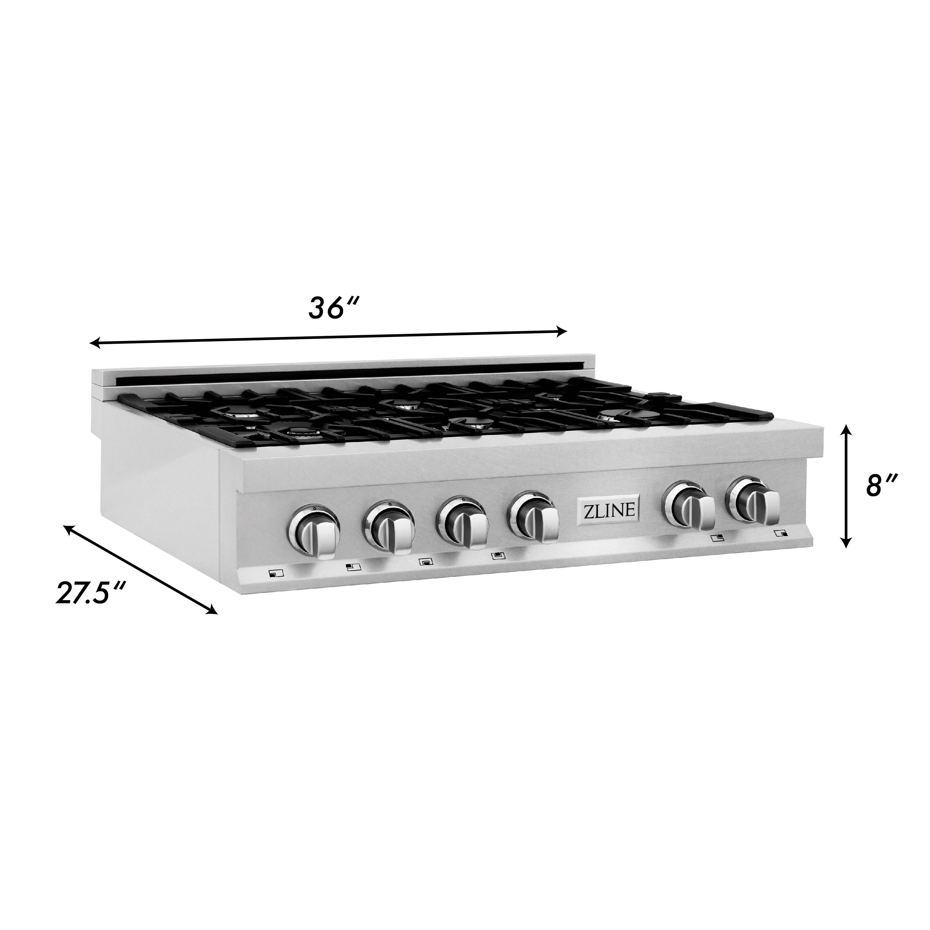 ZLINE 30" Porcelain Gas Stovetop in Fingerprint Resistant Stainless Steel with 4 Gas Burners (RTS-30)