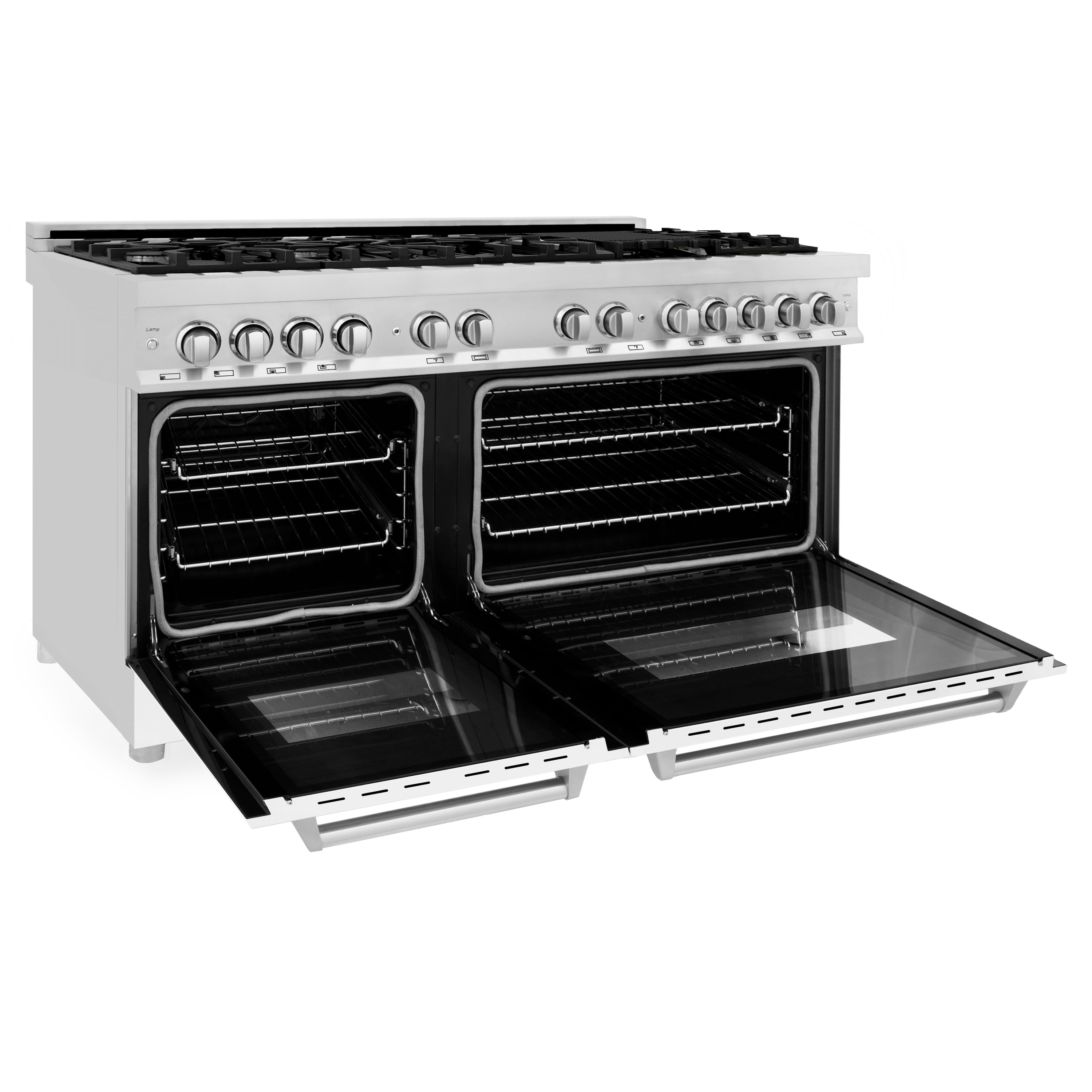 ZLINE 60" 7.4 cu. ft. Dual Fuel Range with Gas Stove and Electric Oven in Stainless Steel and White Matte Door (RA-WM-60)