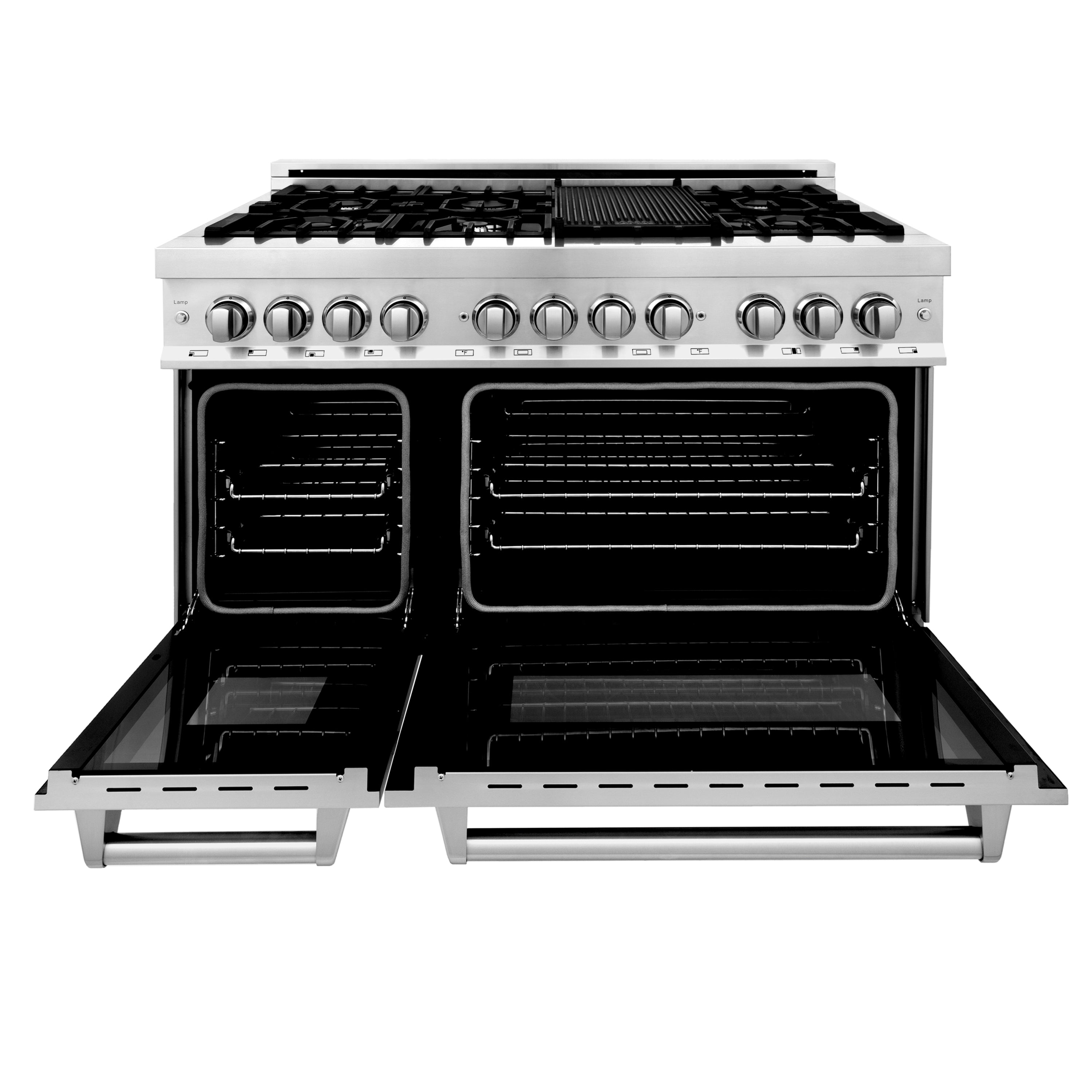 ZLINE 48" 6.0 cu. ft. Electric Oven and Gas Cooktop Dual Fuel Range with Griddle in Stainless Steel (RA-GR-48)