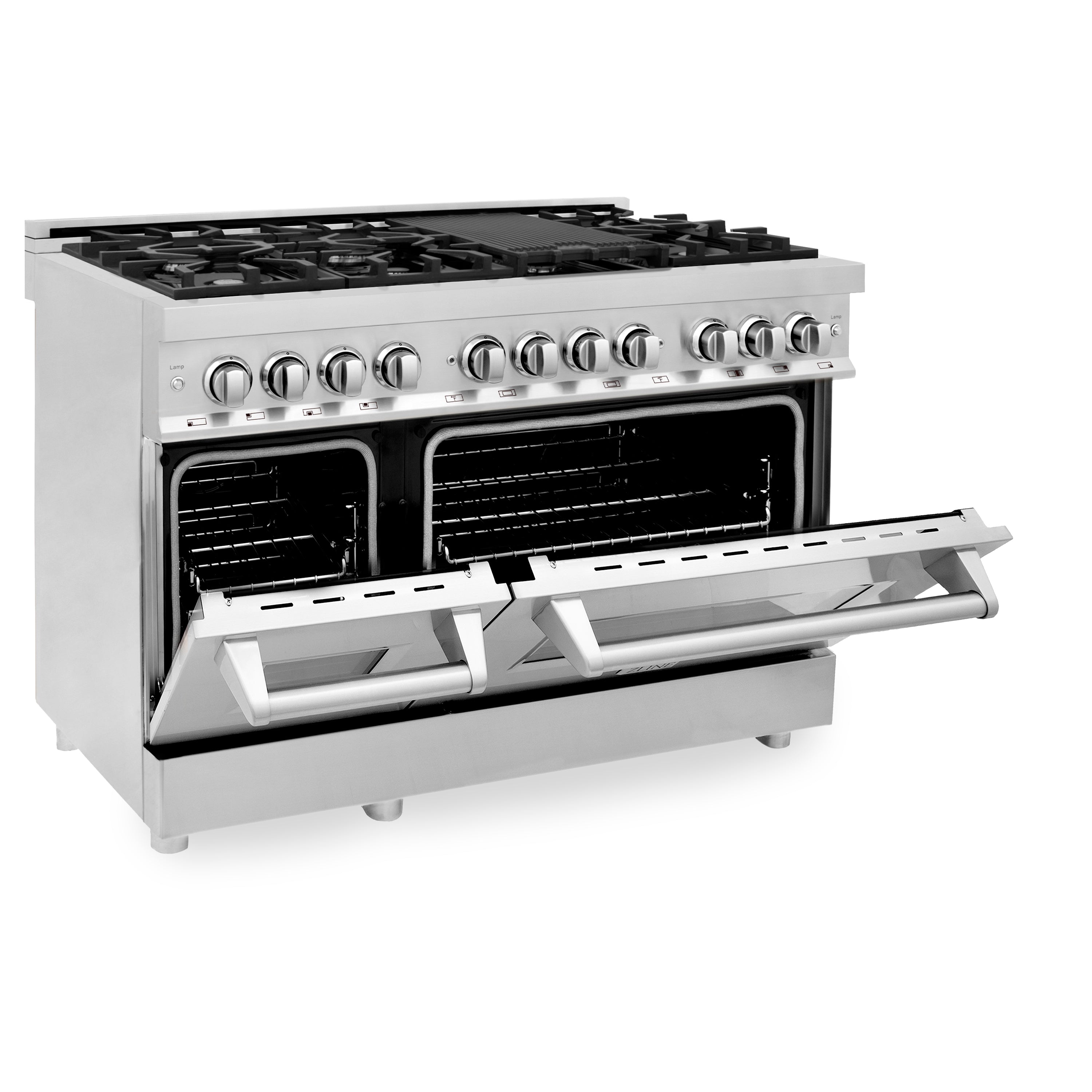 ZLINE 48" 6.0 cu. ft. Dual Fuel Range with Gas Stove and Electric Oven in Stainless Steel (RA48)
