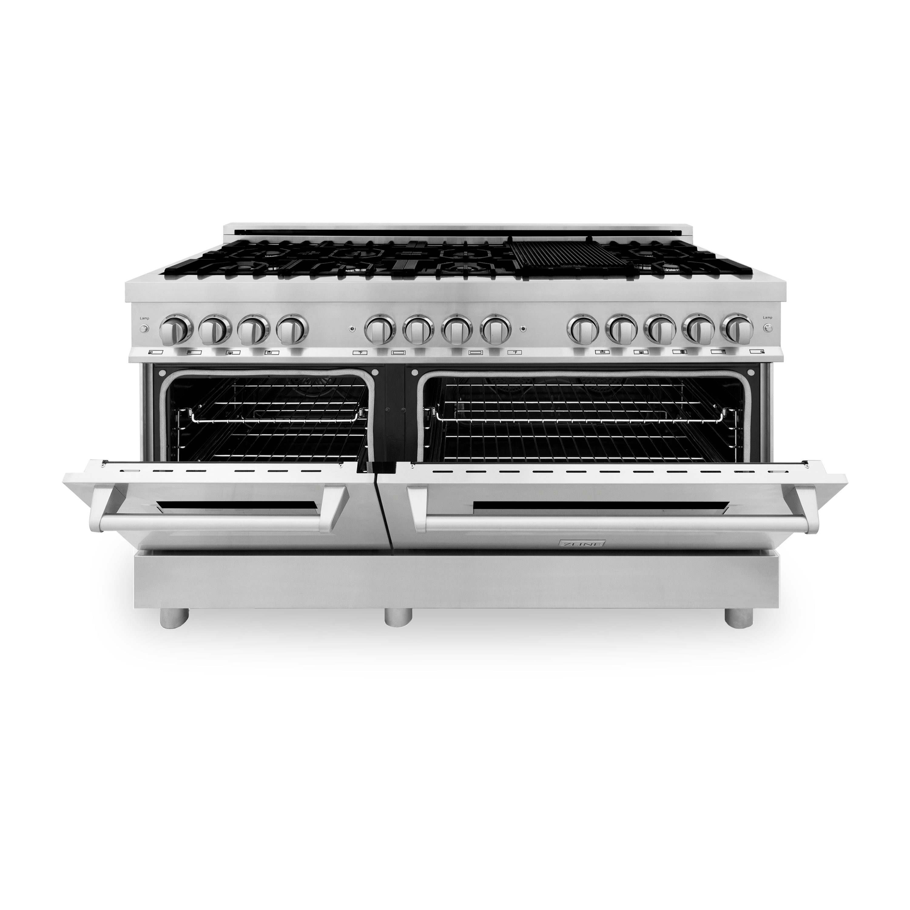 ZLINE 60" 7.4 cu. ft. Dual Fuel Range with Gas Stove and Electric Oven in Stainless Steel (RA60)
