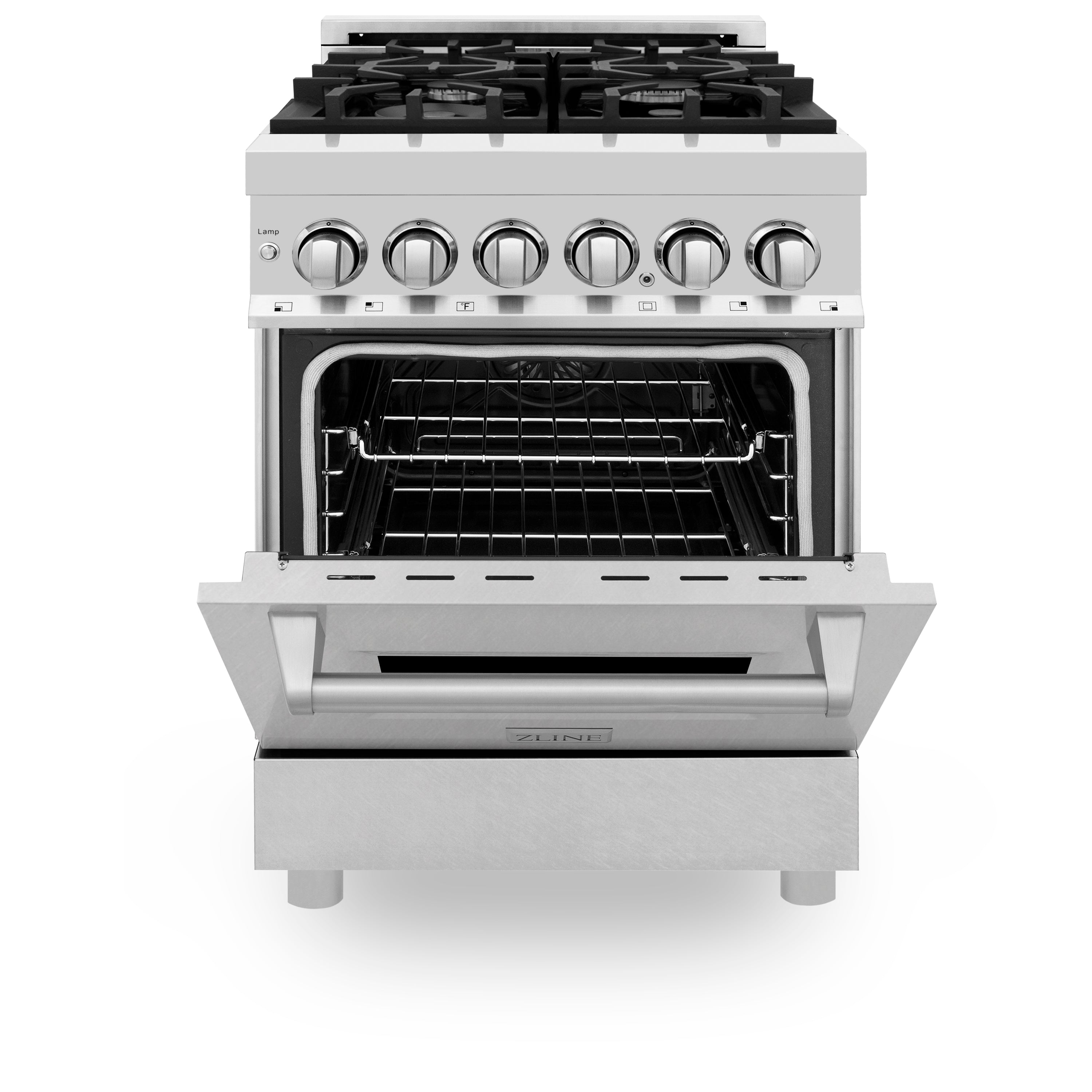 ZLINE 24" 2.8 cu. ft. Dual Fuel Range with Gas Stove and Electric Oven in Fingerprint Resistant Stainless Steel (RA-SN-24)