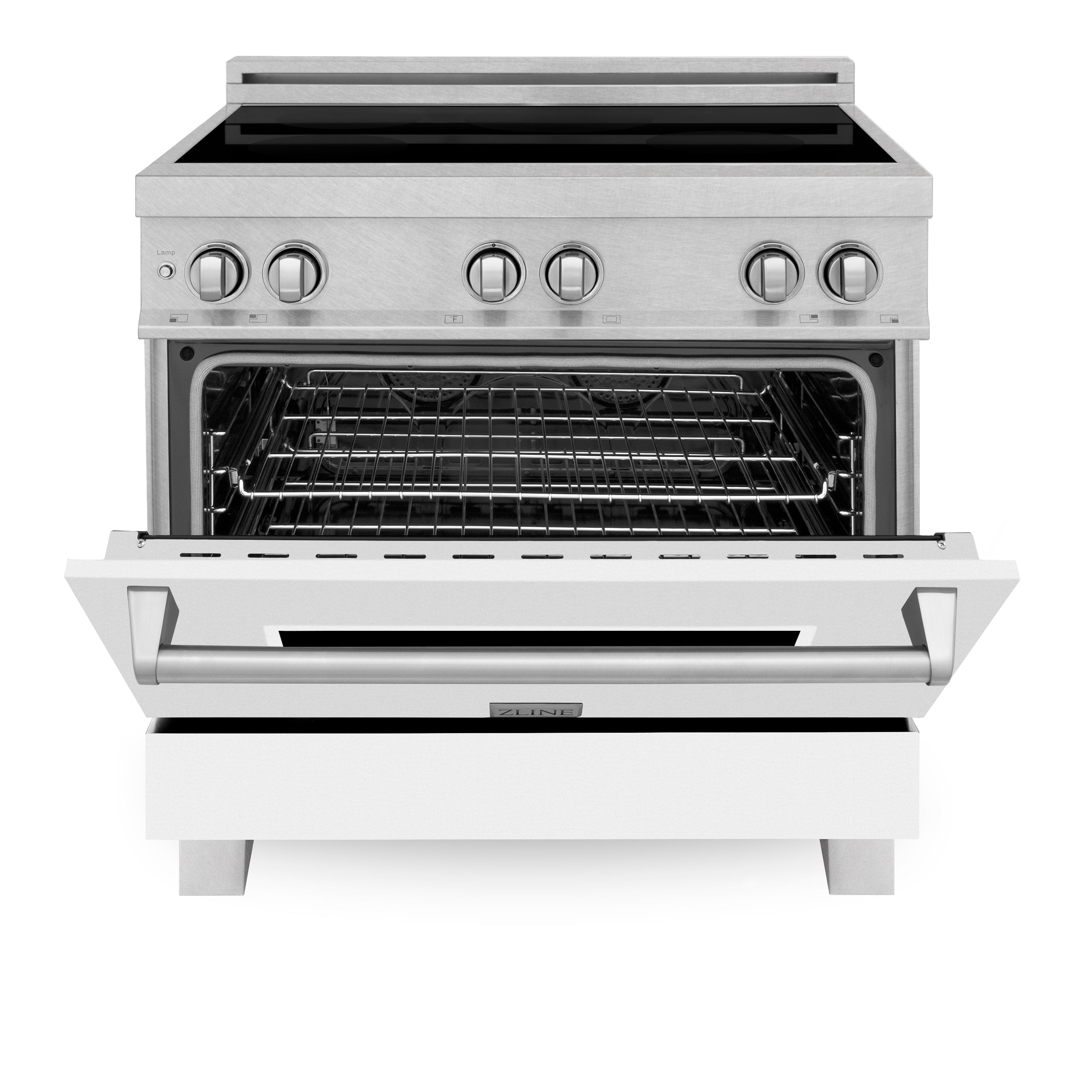 ZLINE 36" 4.6 cu. ft. Induction Range with a 4 Element Stove and Electric Oven in White Matte (RAINDS-WM-36)