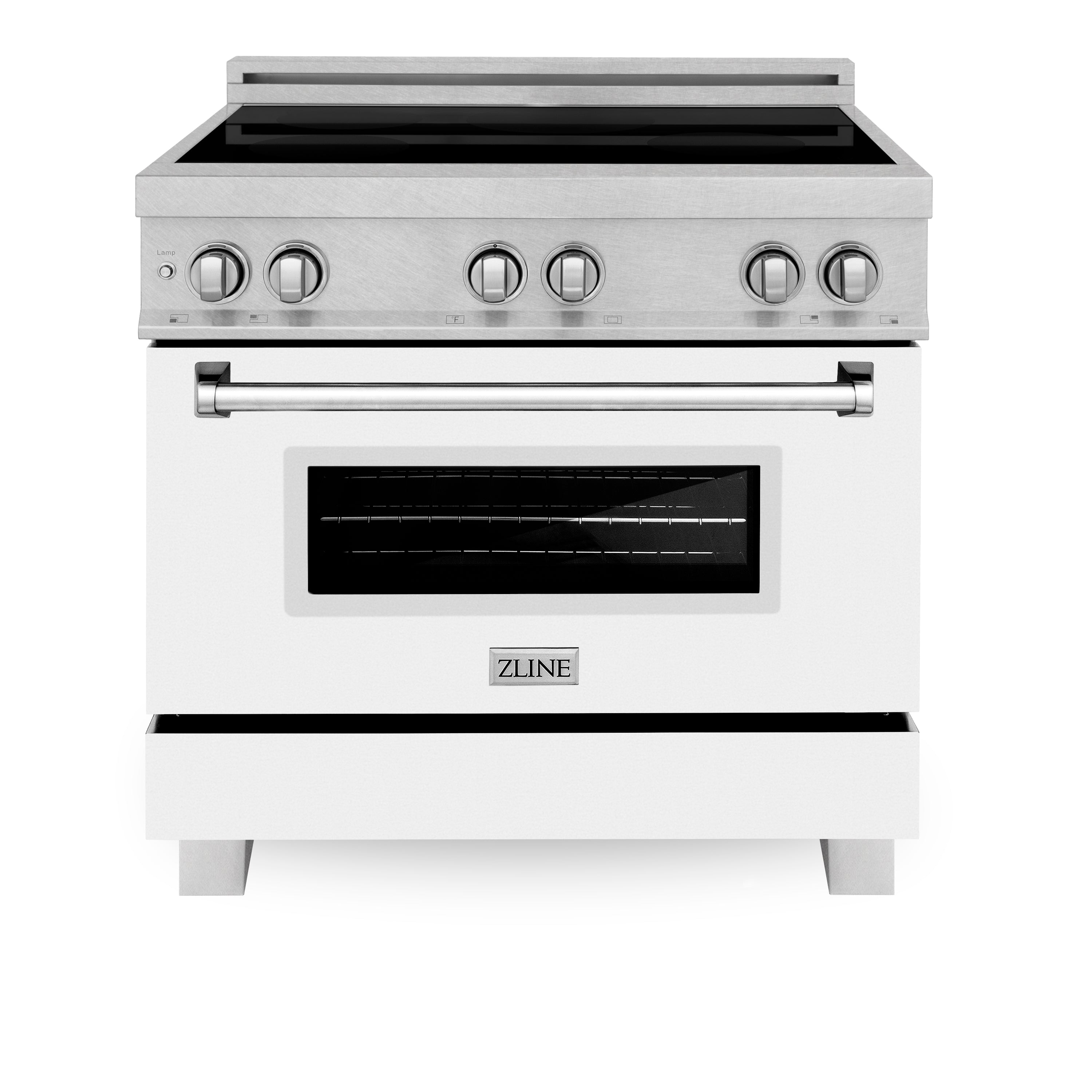 ZLINE 36" 4.6 cu. ft. Induction Range with a 5 Element Stove and Electric Oven in White Matte (RAINDS-WM-36)