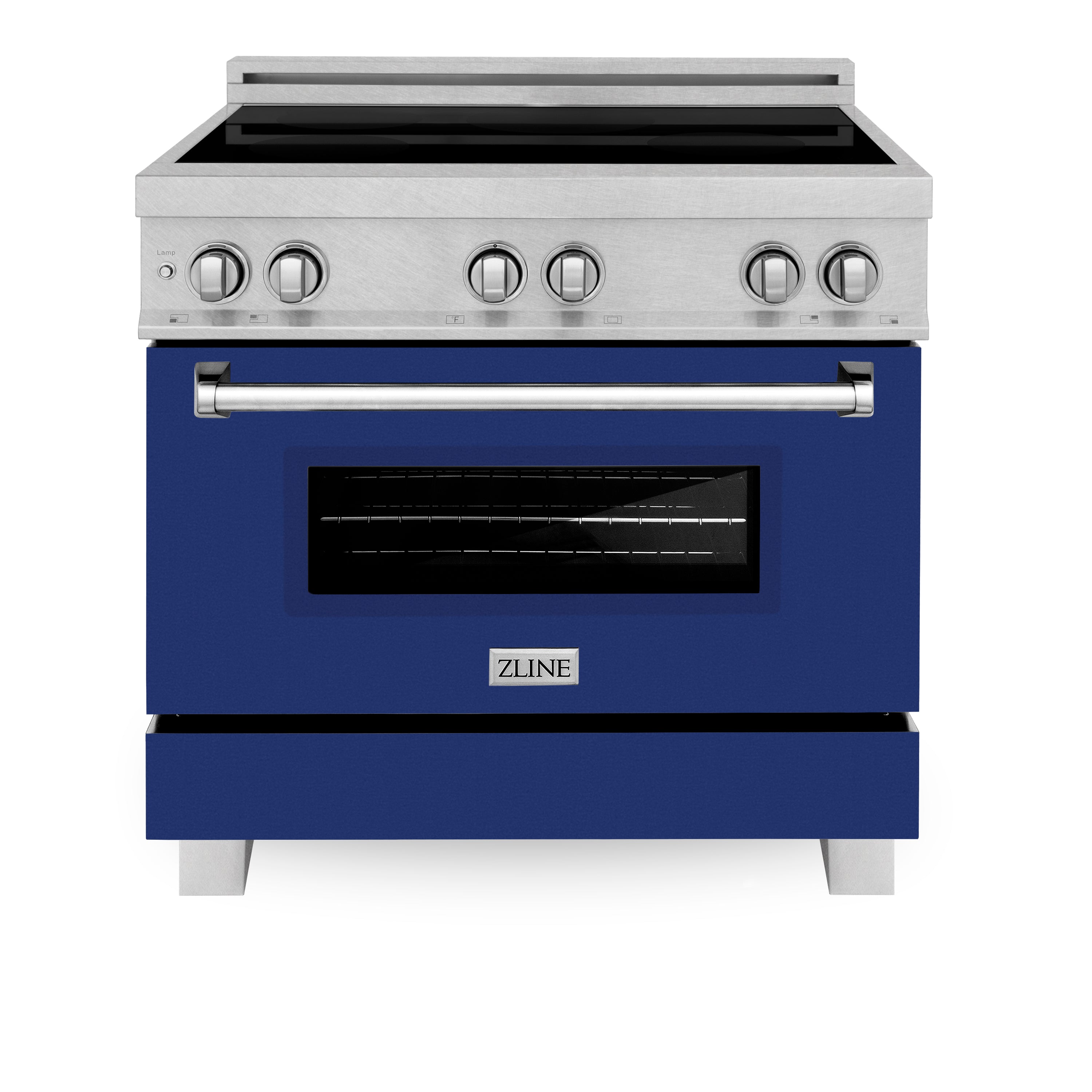 ZLINE 36" 4.6 cu. ft. Induction Range with a 4 Element Stove and Electric Oven in Blue Gloss (RAINDS-BG-36)