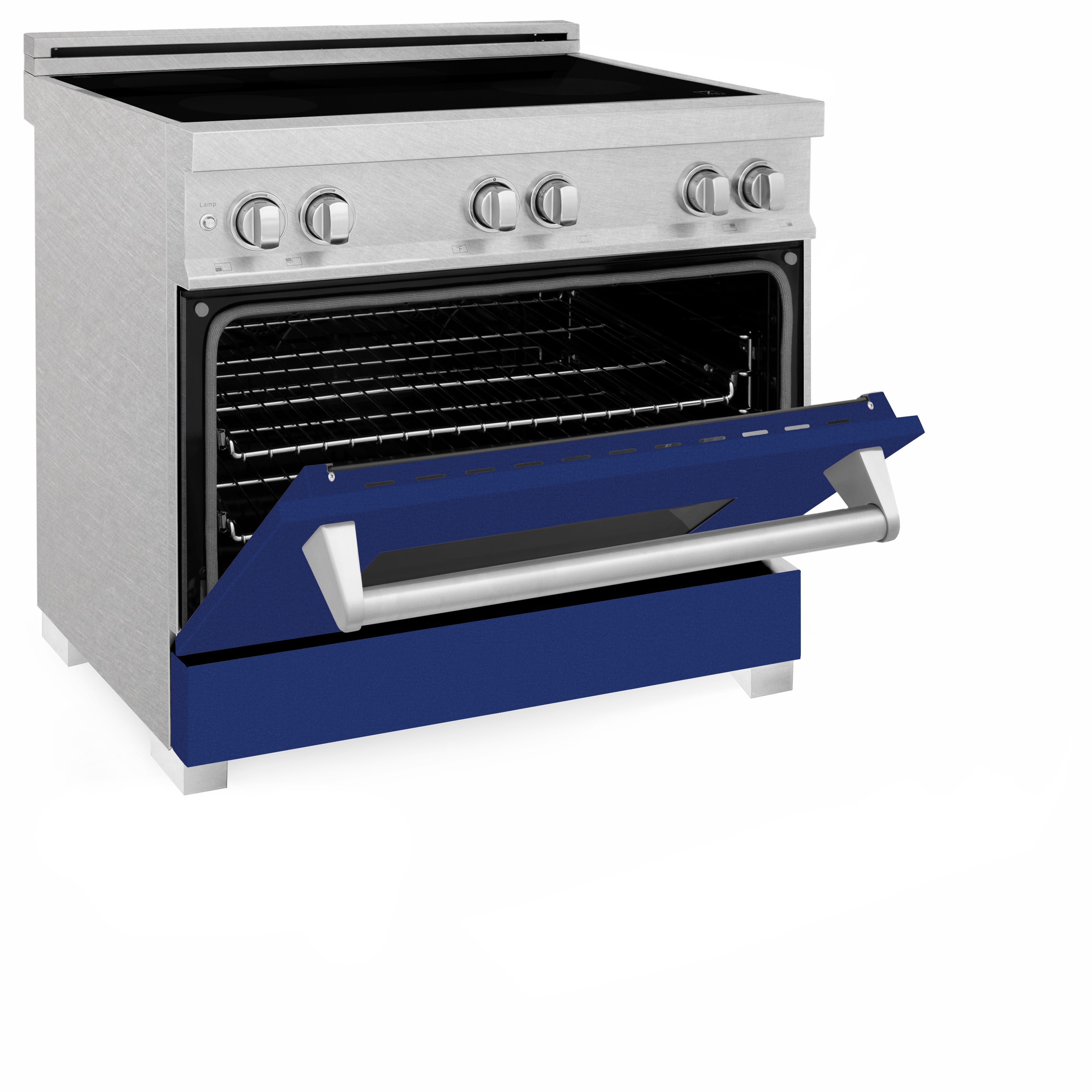 ZLINE 36" 4.6 cu. ft. Induction Range with a 4 Element Stove and Electric Oven in Blue Gloss (RAINDS-BG-36)