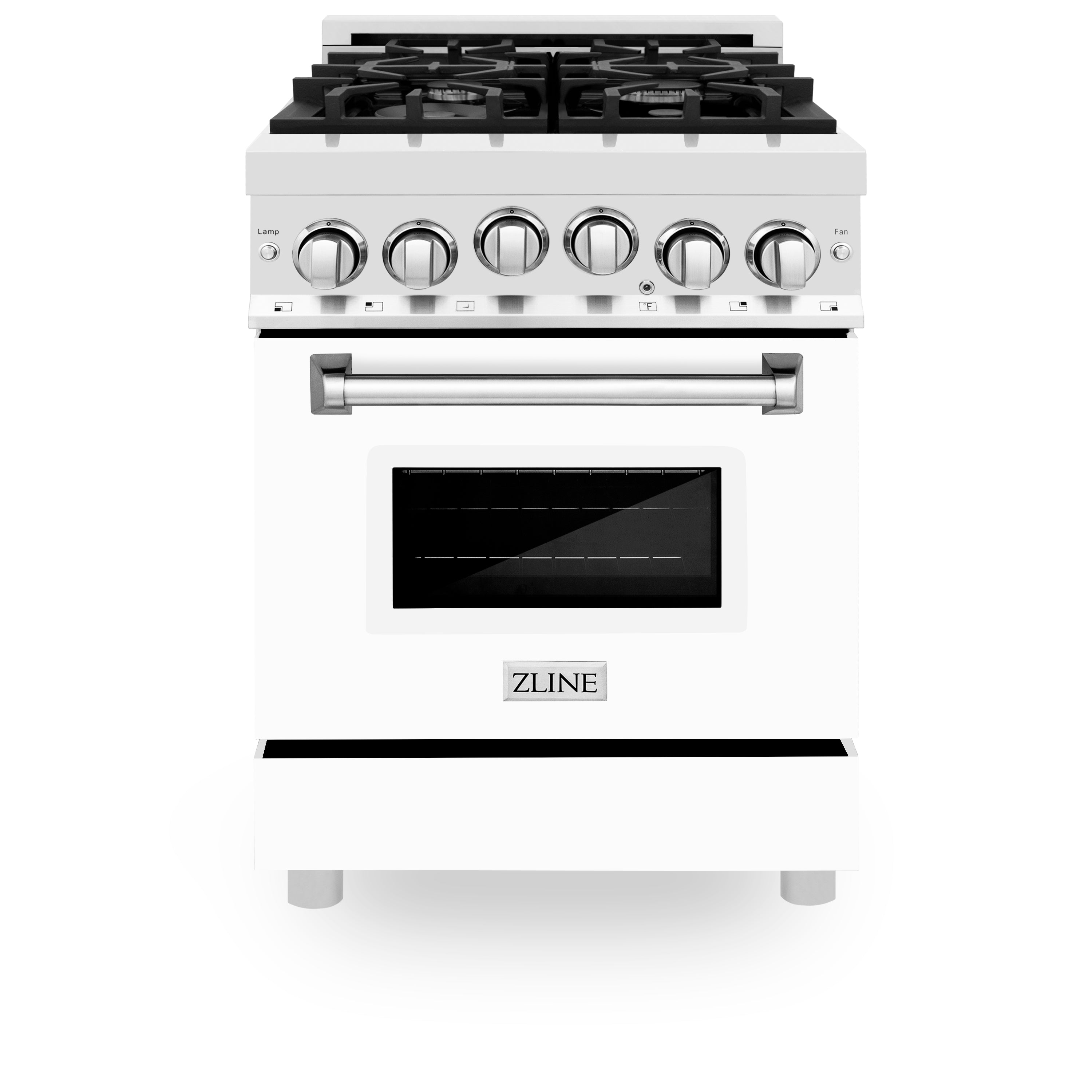 ZLINE 24" 2.8 cu. ft. Range with Gas Stove and Gas Oven in Stainless Steel and White Matte Door (RG-WM-24)