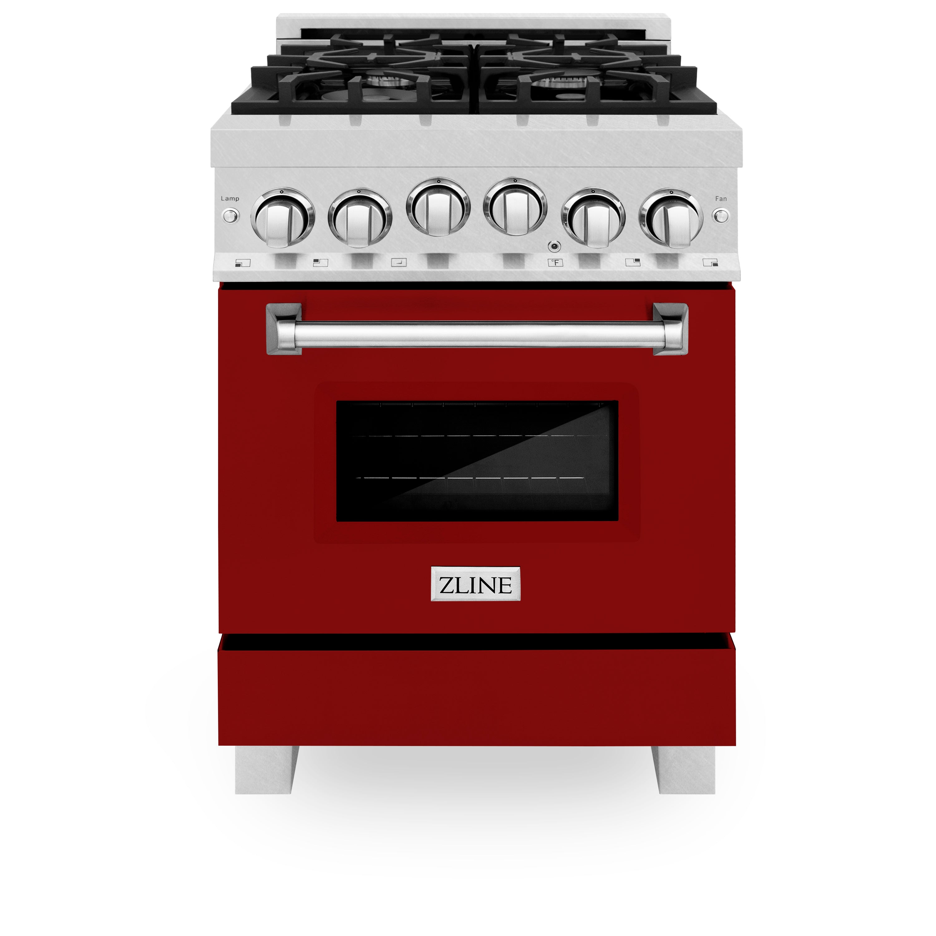 ZLINE 24" 2.8 cu. ft. Range with Gas Stove and Gas Oven in Fingerprint Resistant Stainless Steel and Red Gloss Door (RGS-RG-24)