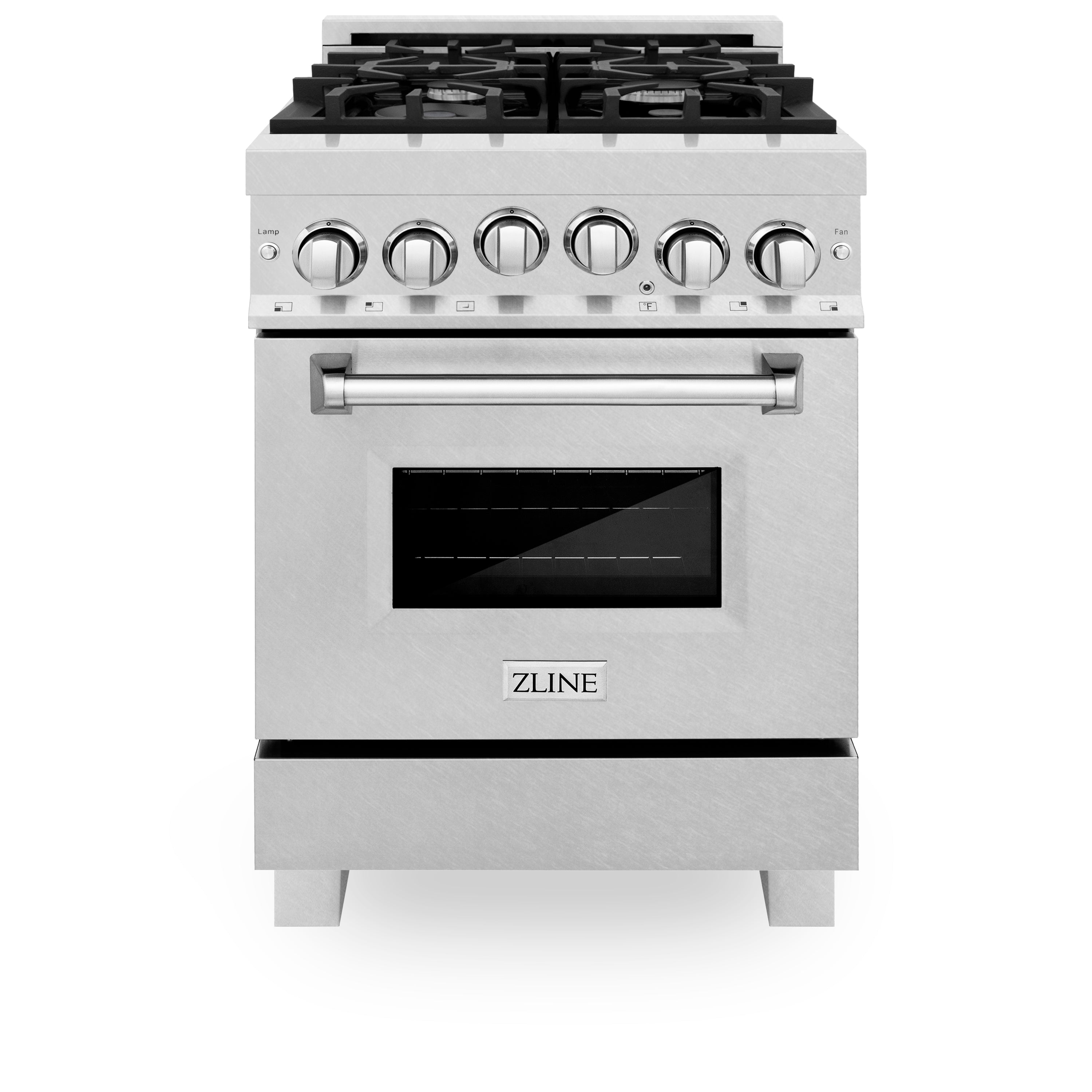 ZLINE 24" 2.8 cu. ft. Gas Oven and Gas Cooktop Range with Griddle in Fingerprint Resistant Stainless Steel (RGS-SN-GR-24)