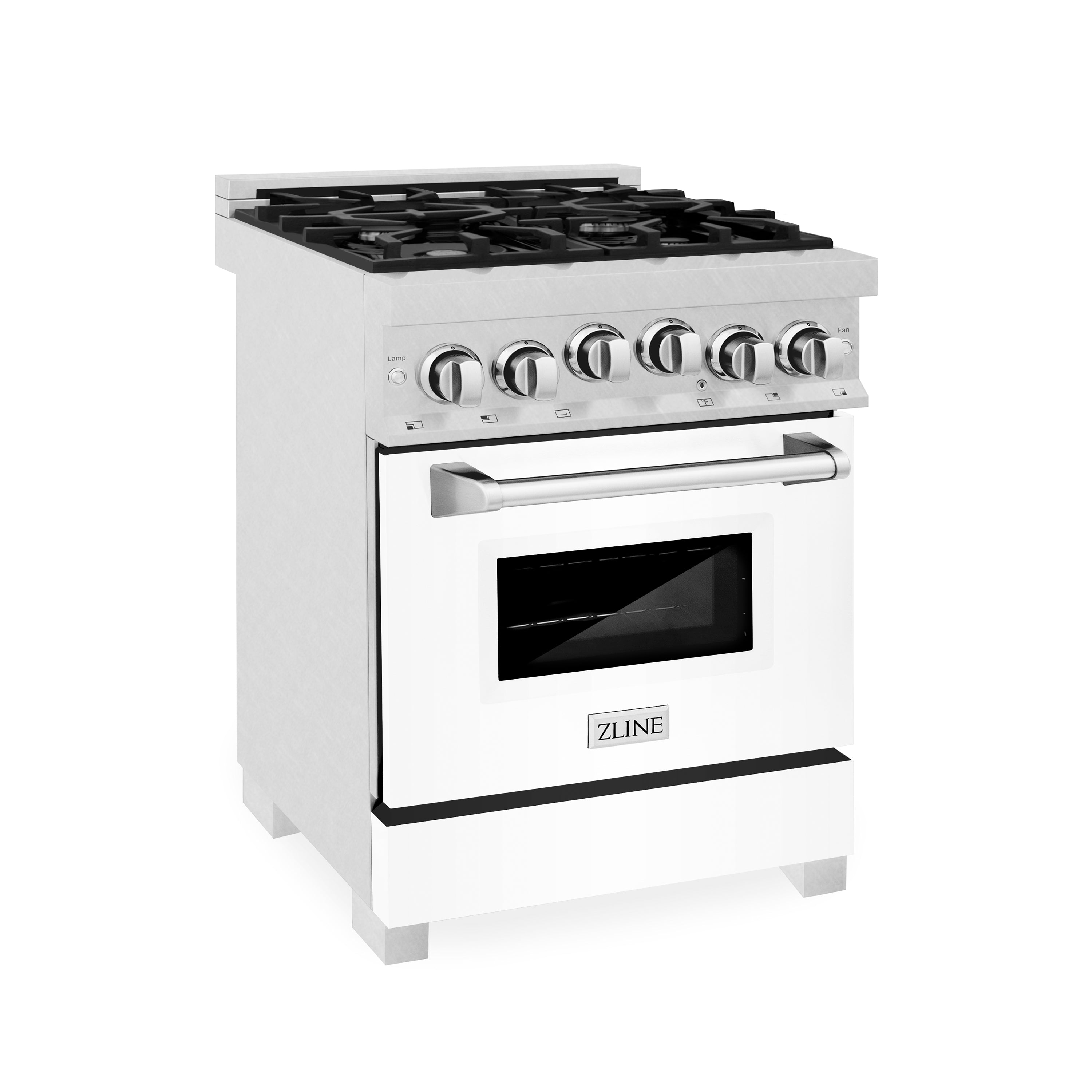ZLINE 24" 2.8 cu. ft. Range with Gas Stove and Gas Oven in Fingerprint Resistant Stainless Steel and White Matte Door (RGS-WM-24)