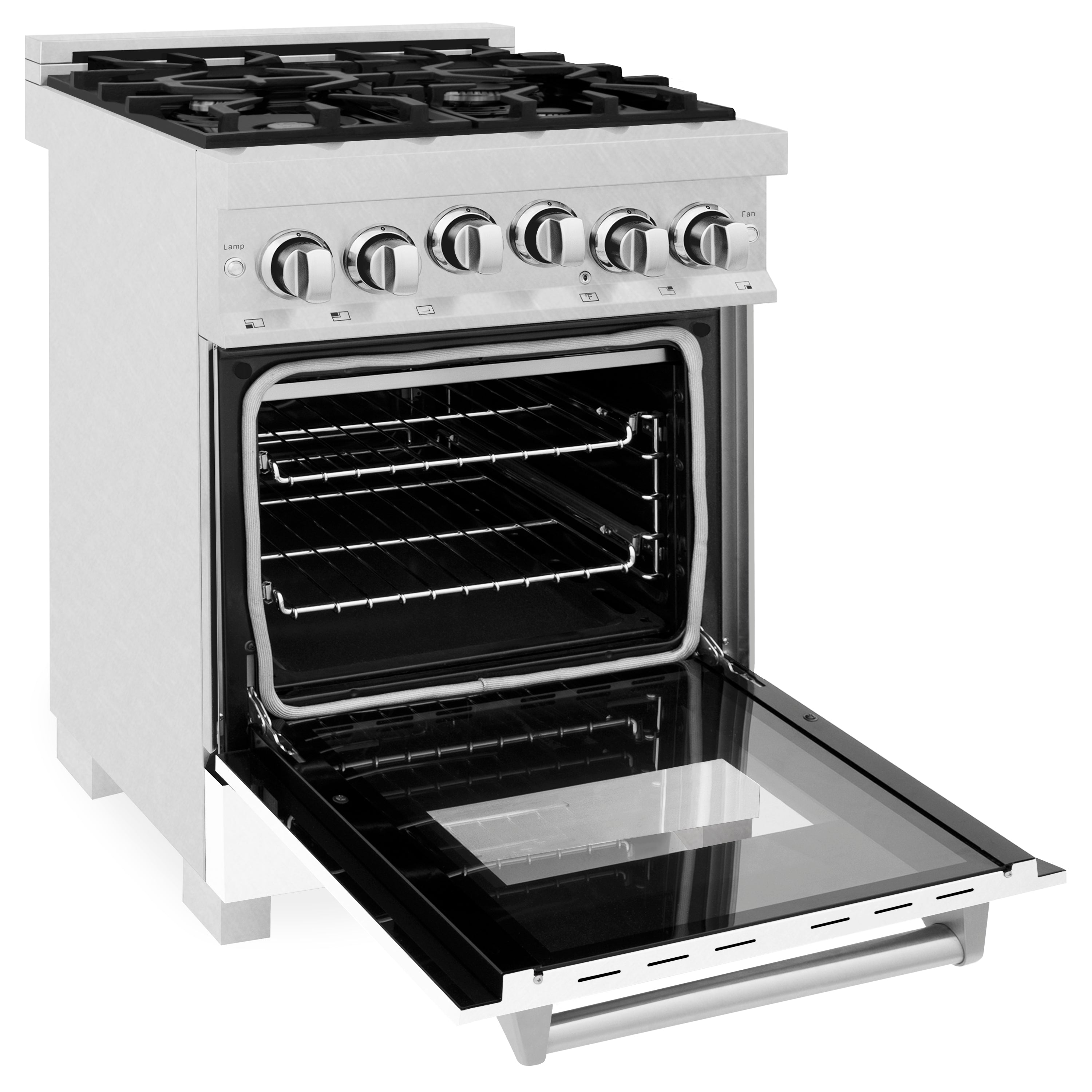 ZLINE 24" 2.8 cu. ft. Range with Gas Stove and Gas Oven in Fingerprint Resistant Stainless Steel and White Matte Door (RGS-WM-24)