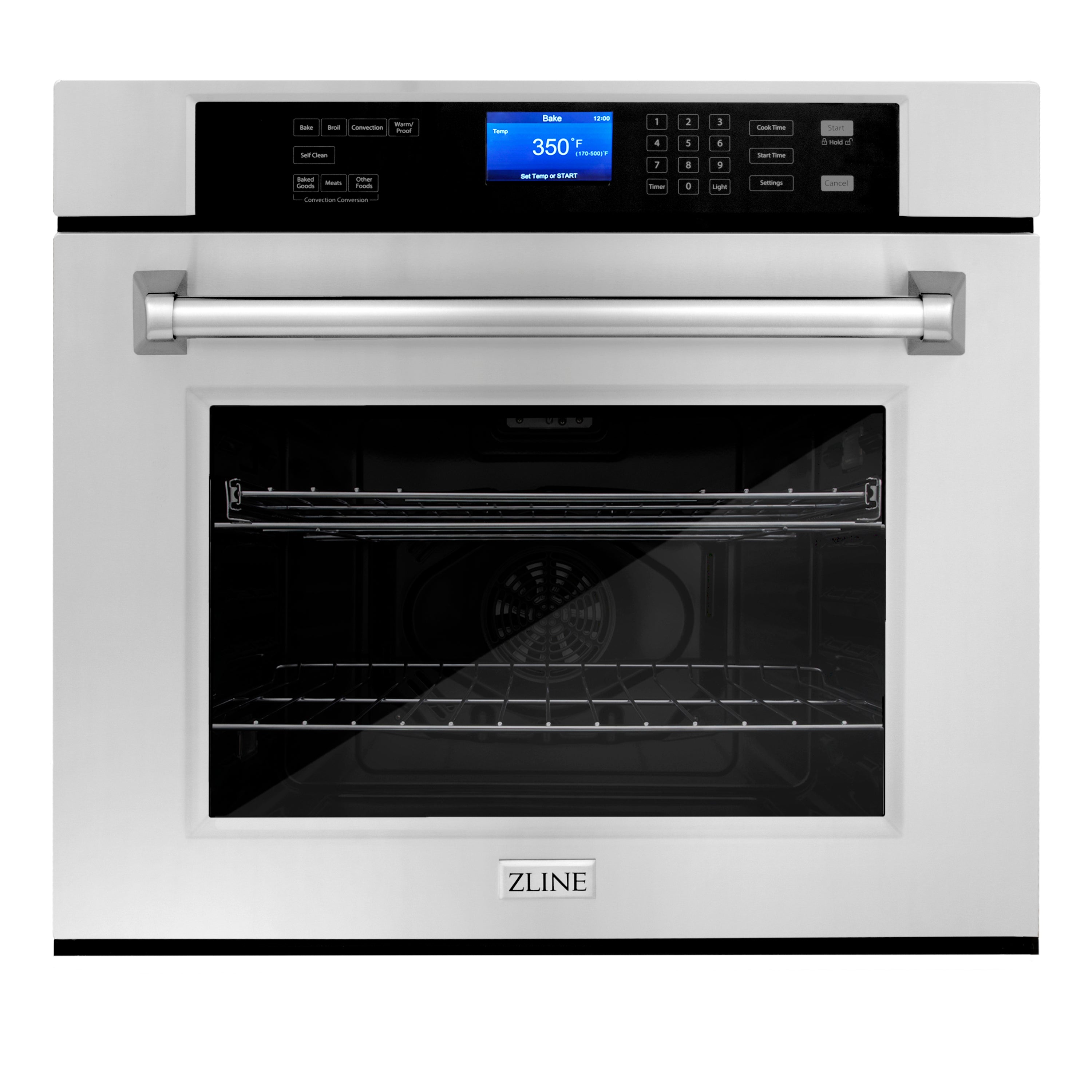 ZLINE Stainless Steel 24" Built-in Convection Microwave Oven and 30" Single Wall Oven with Self Clean