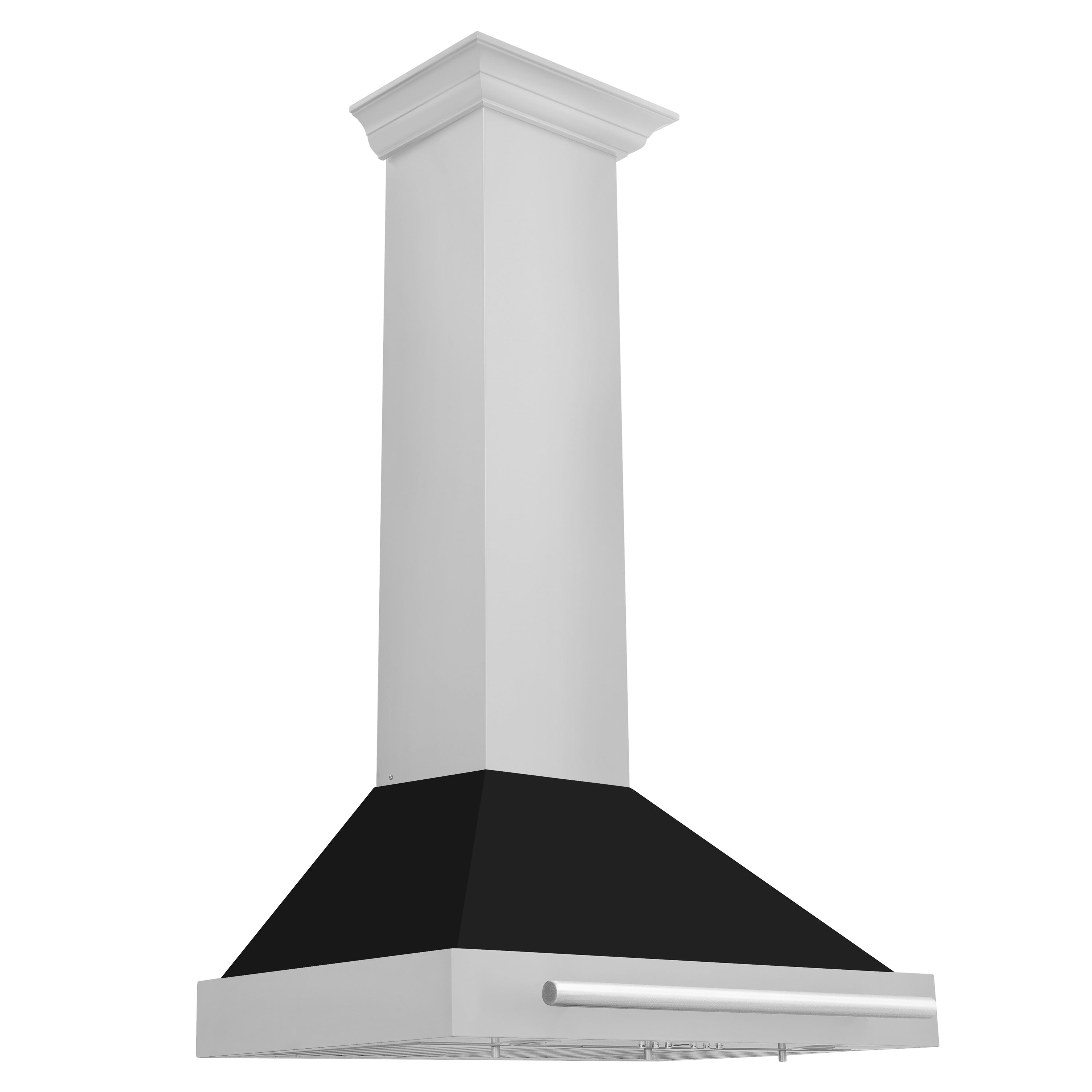 ZLINE 30" Stainless Steel Range Hood with Black Matte Shell and Stainless Steel Handle