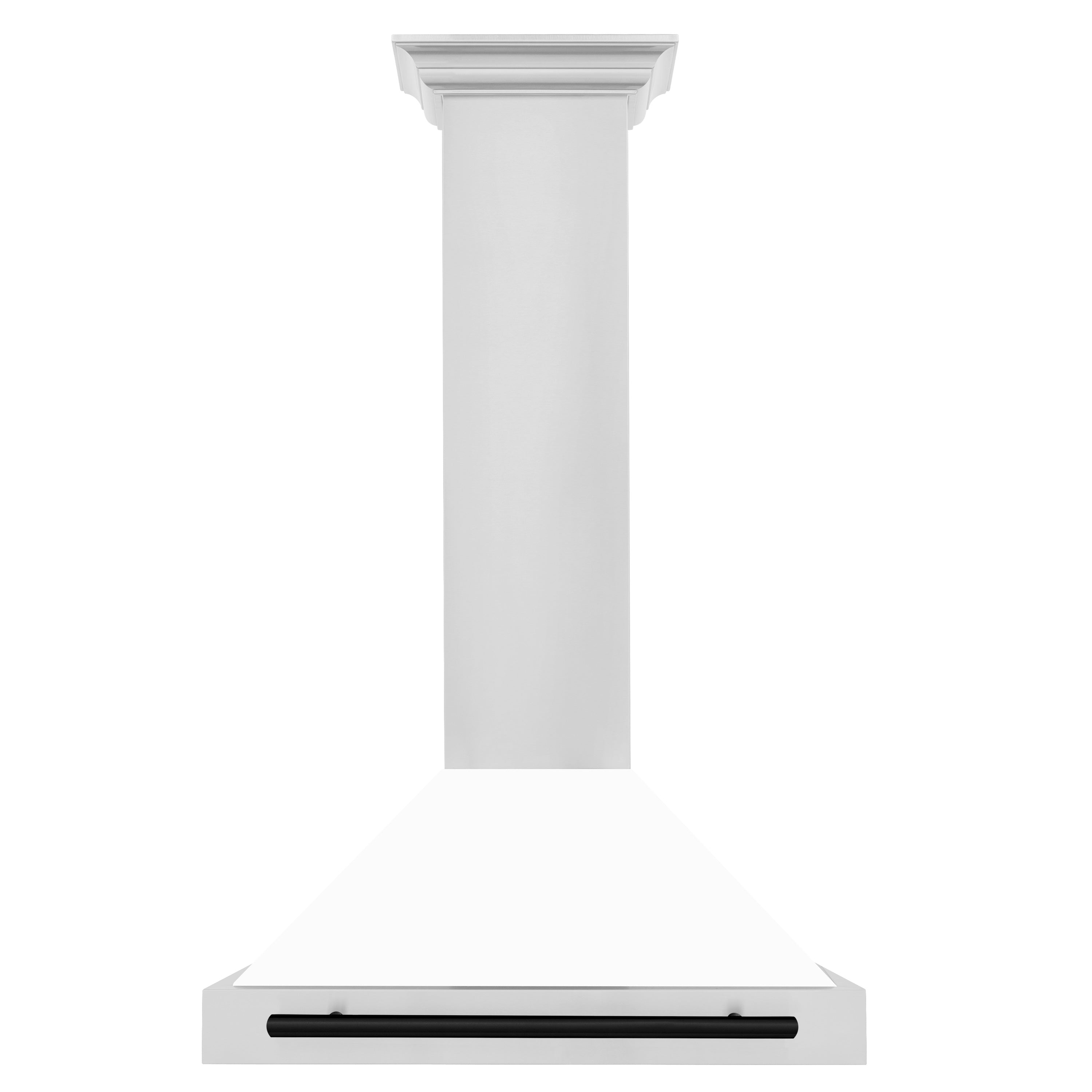 ZLINE 30" Autograph Edition Stainless Steel Range Hood with White Matte Shell and Matte Black Accents (KB4STZ-WM30-MB)