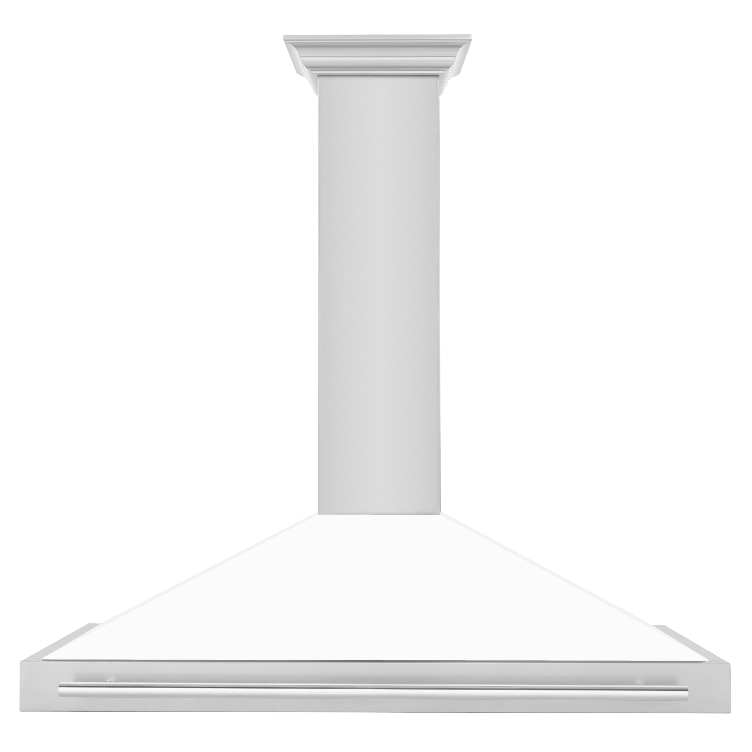 ZLINE 48" Fingerprint Resistant Stainless Steel Range Hood with White Matte Shell and Stainless Steel Handle (KB4SNX-WM-48)