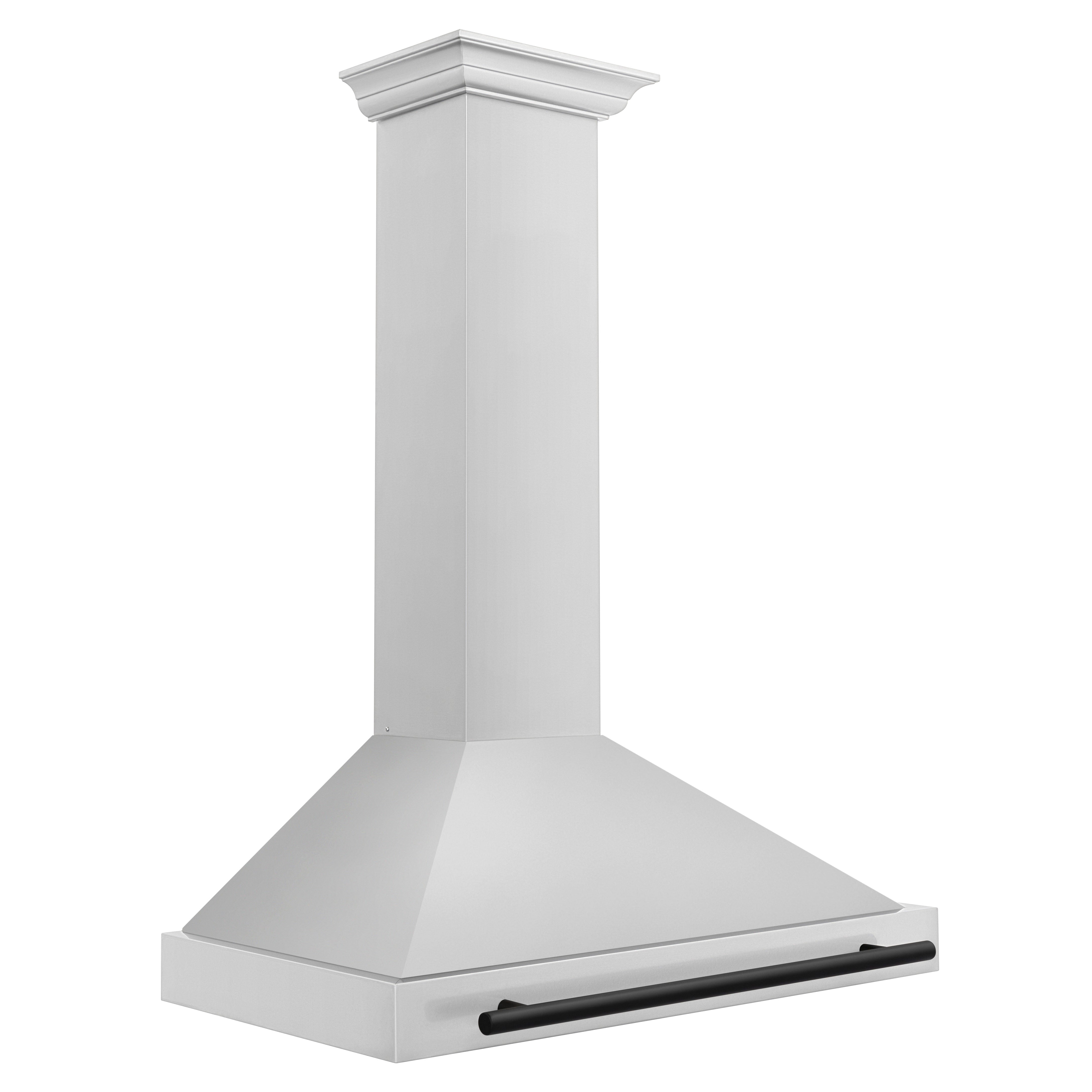 ZLINE 36" Autograph Edition Stainless Steel Range Hood with Stainless Steel Shell and Matte Black Accents (KB4STZ-36-MB)