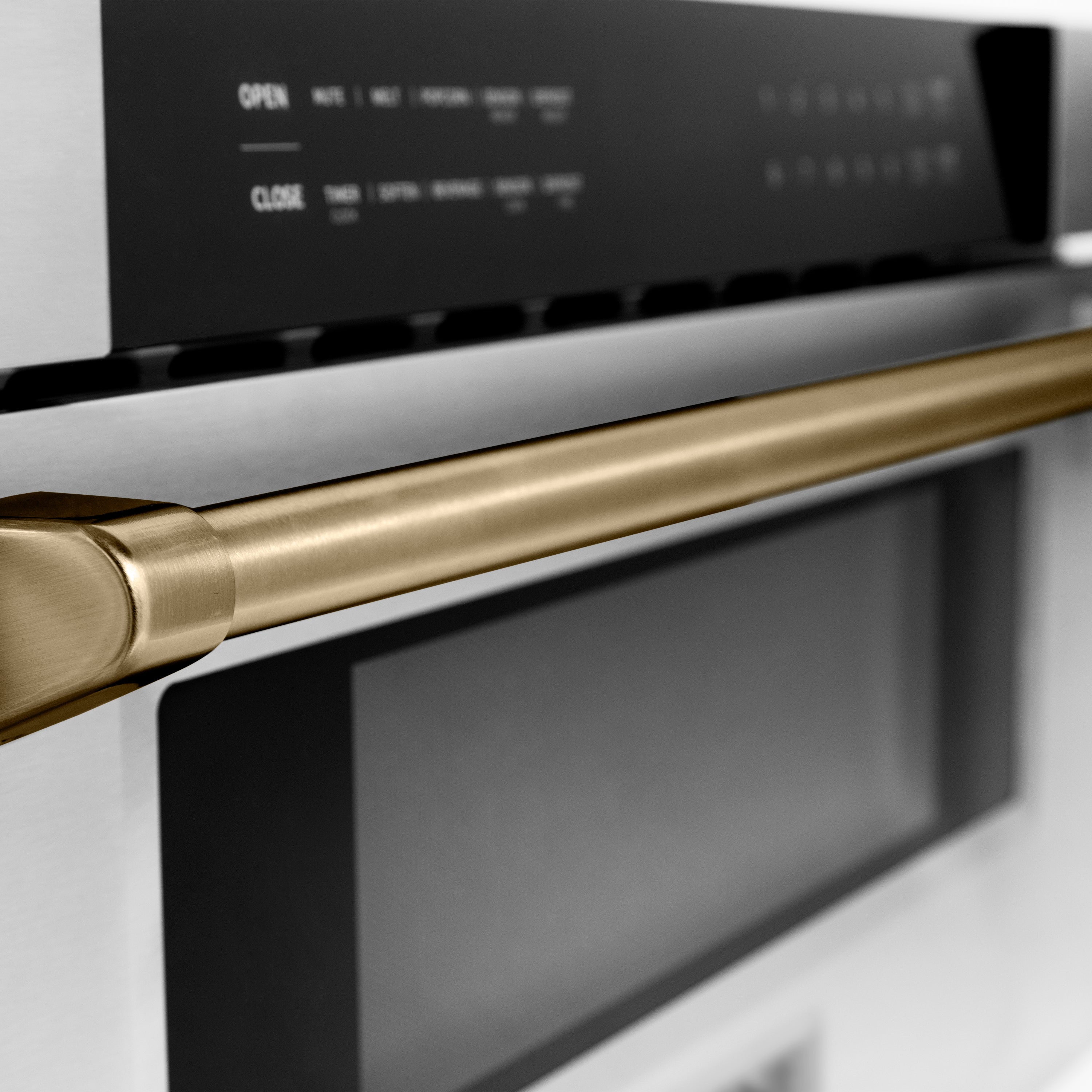 ZLINE Autograph Edition 30" 1.2 cu. ft. Built-In Microwave Drawer in Stainless Steel with Champagne Bronze Accents