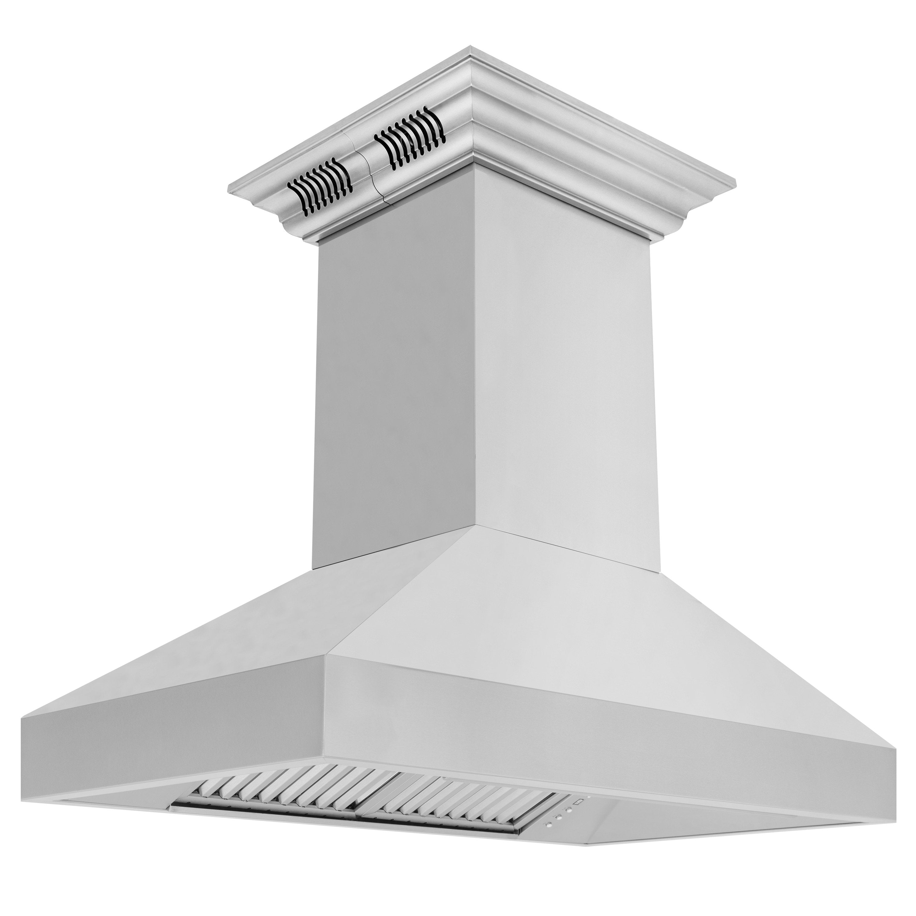 36" ZLINE CrownSound‚ Ducted Vent Island Mount Range Hood in Stainless Steel with Built-in Bluetooth Speakers (597iCRN-BT-36)