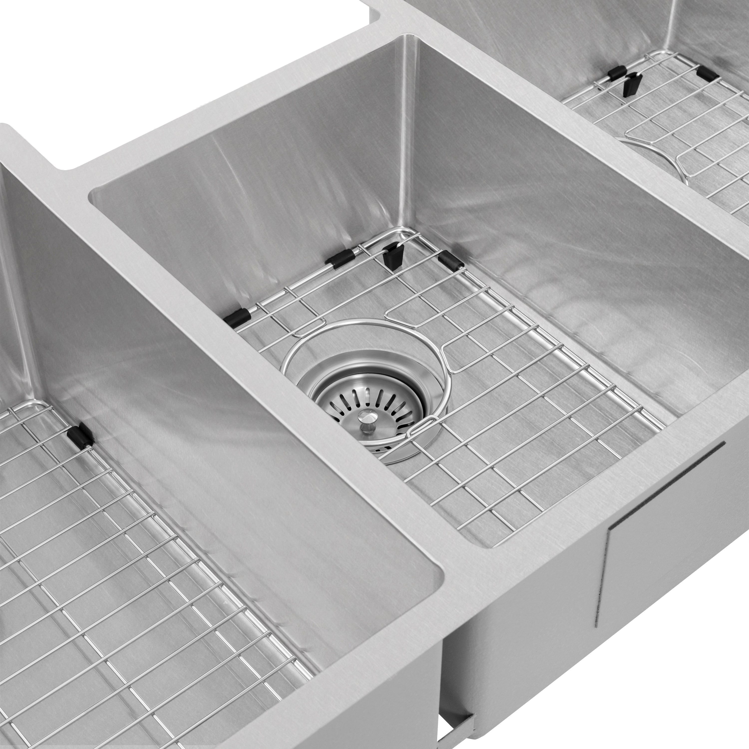 ZLINE 45" Breckenridge Undermount Triple Bowl Scratch Resistant Stainless Steel Kitchen Sink with Bottom Grid (SLT-45S)