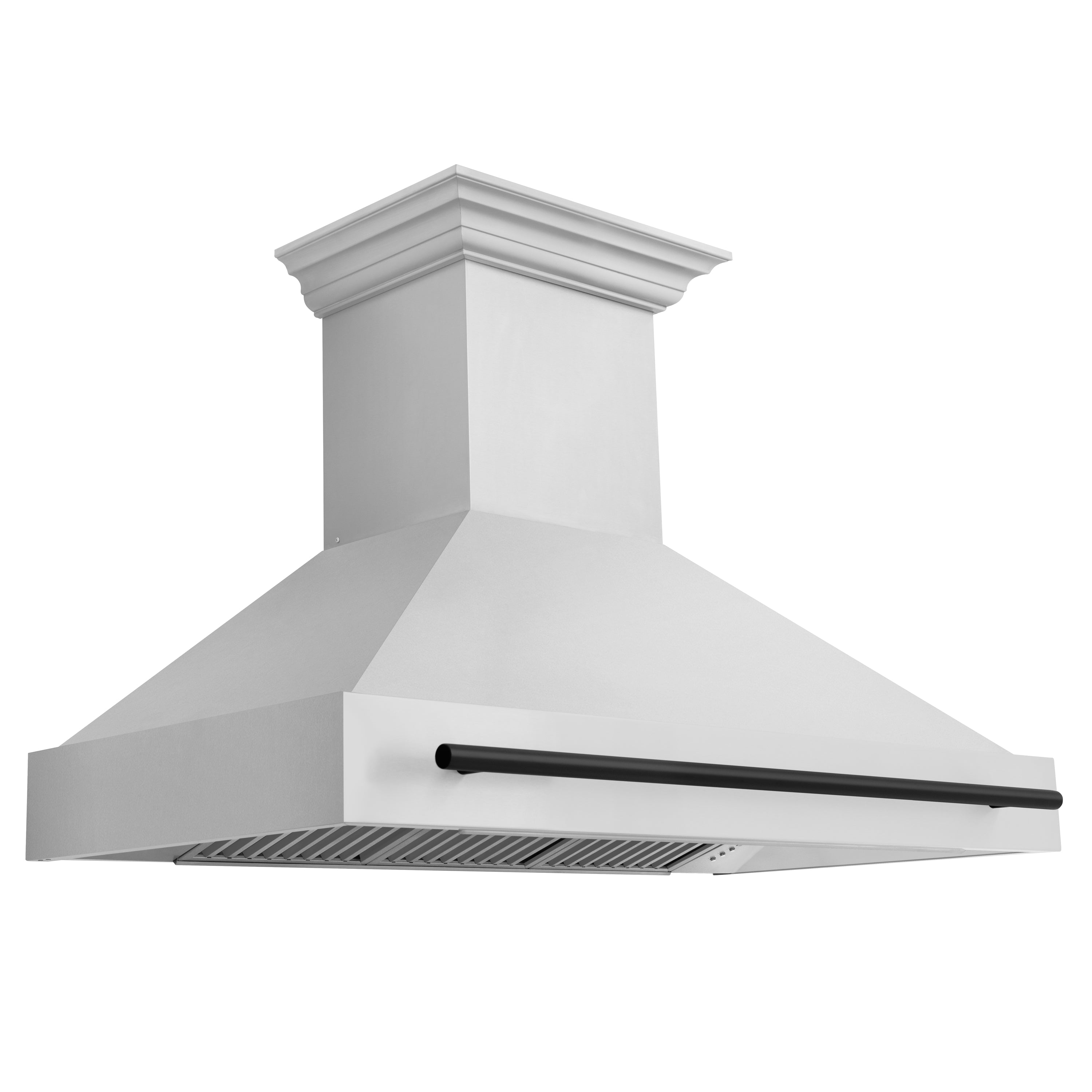 ZLINE 48" Autograph Edition Stainless Steel Range Hood with Stainless Steel Shell and Matte Black Handle (8654STZ-48-MB)