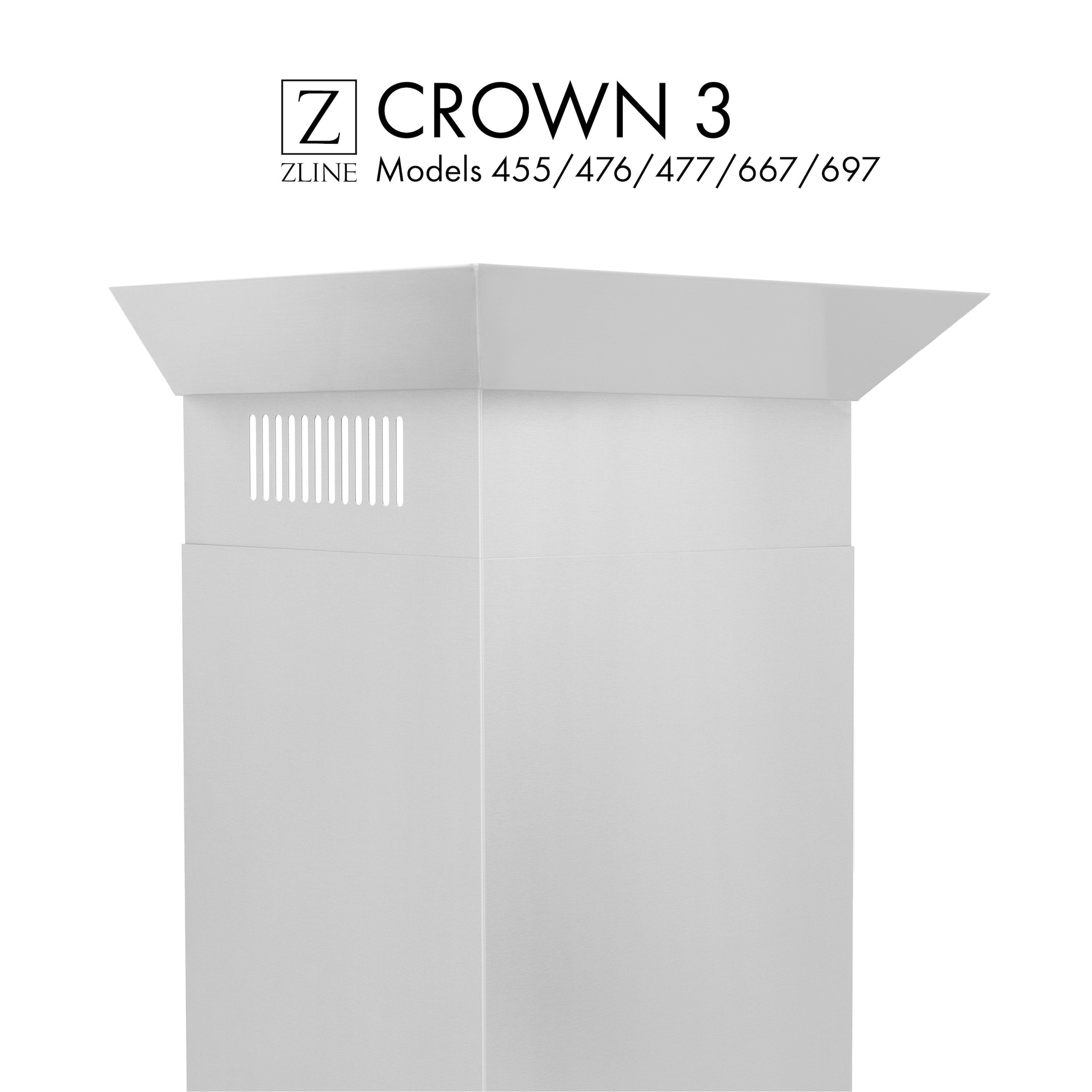 ZLINE Crown Molding #3 For Wall Range Hood (CM3-455/476/477/667/697)