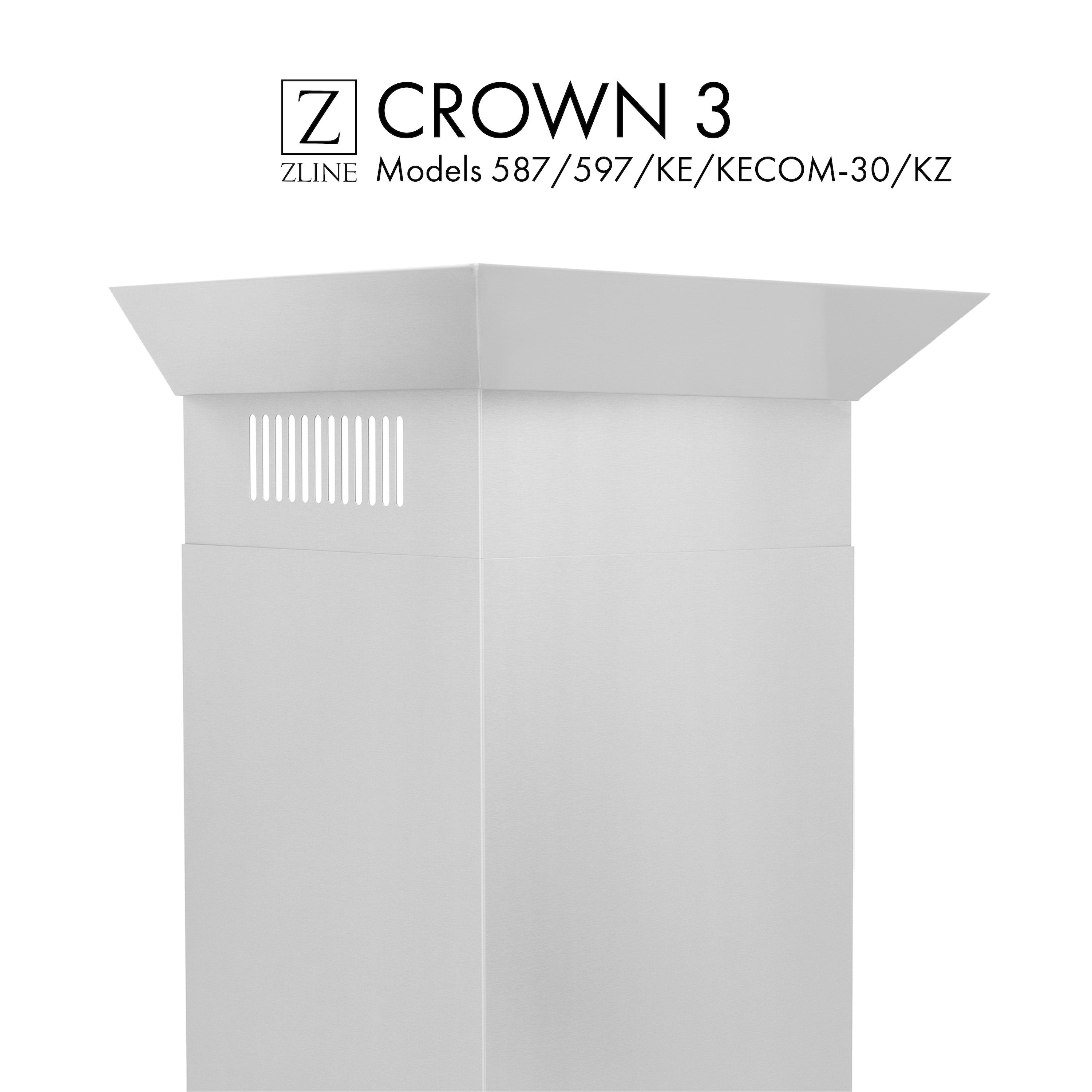 ZLINE Crown Molding #3 For Wall Range Hood (CM3-587/597/KE/KECOM-30/KZ)