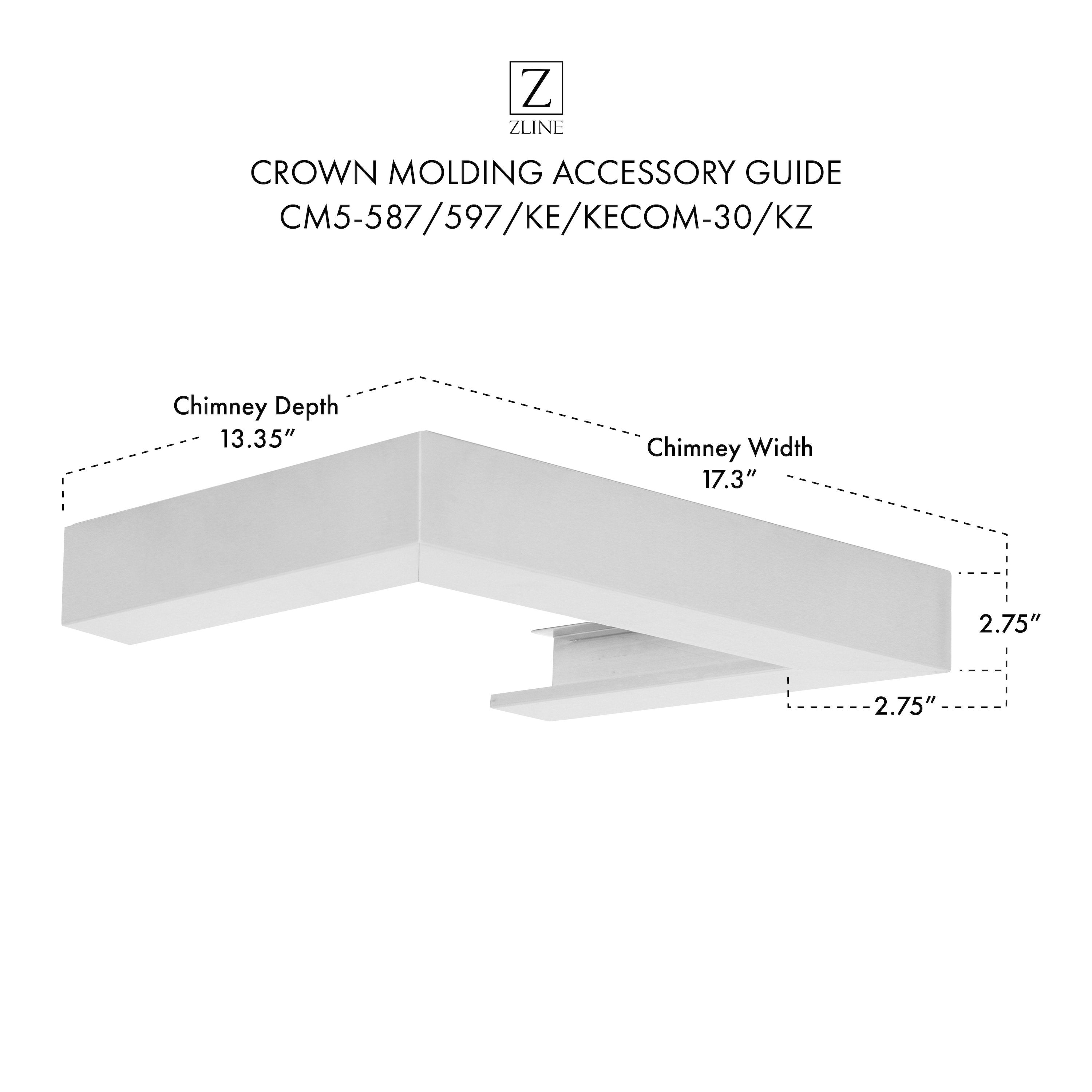 ZLINE Crown Molding Profile 5 for Wall Mount Range Hood (CM5-587/597/KE/KECOM-30/KZ)